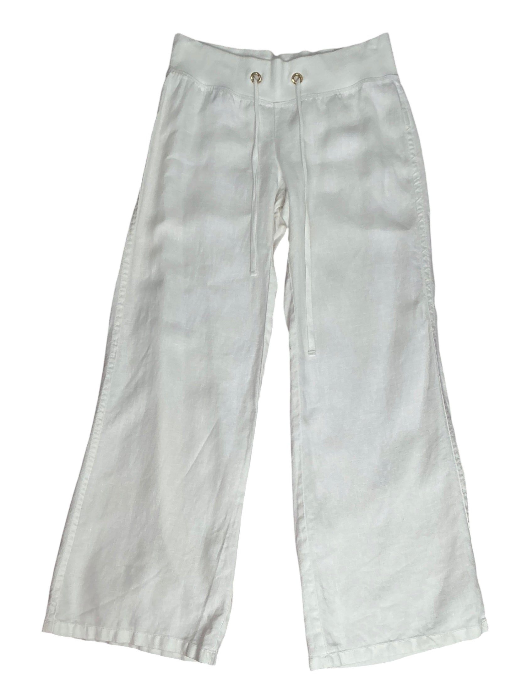 Lilly Pulitzer Brawley Linen Mid-Rise Wide Leg Pants Resort White - Size S