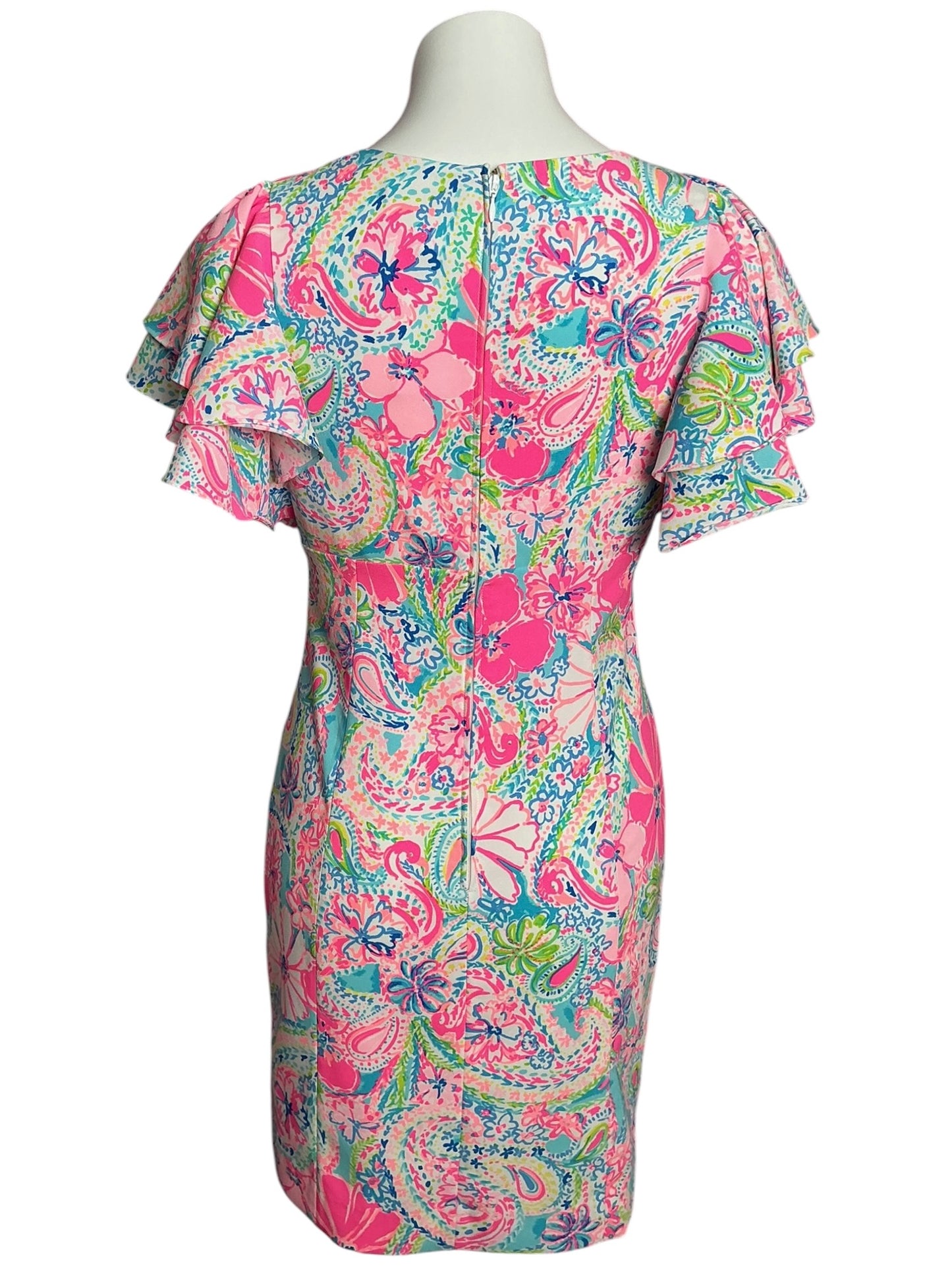 Lilly Pulitzer Anniston Stretch Dress Flock Full of Fun - Size 2