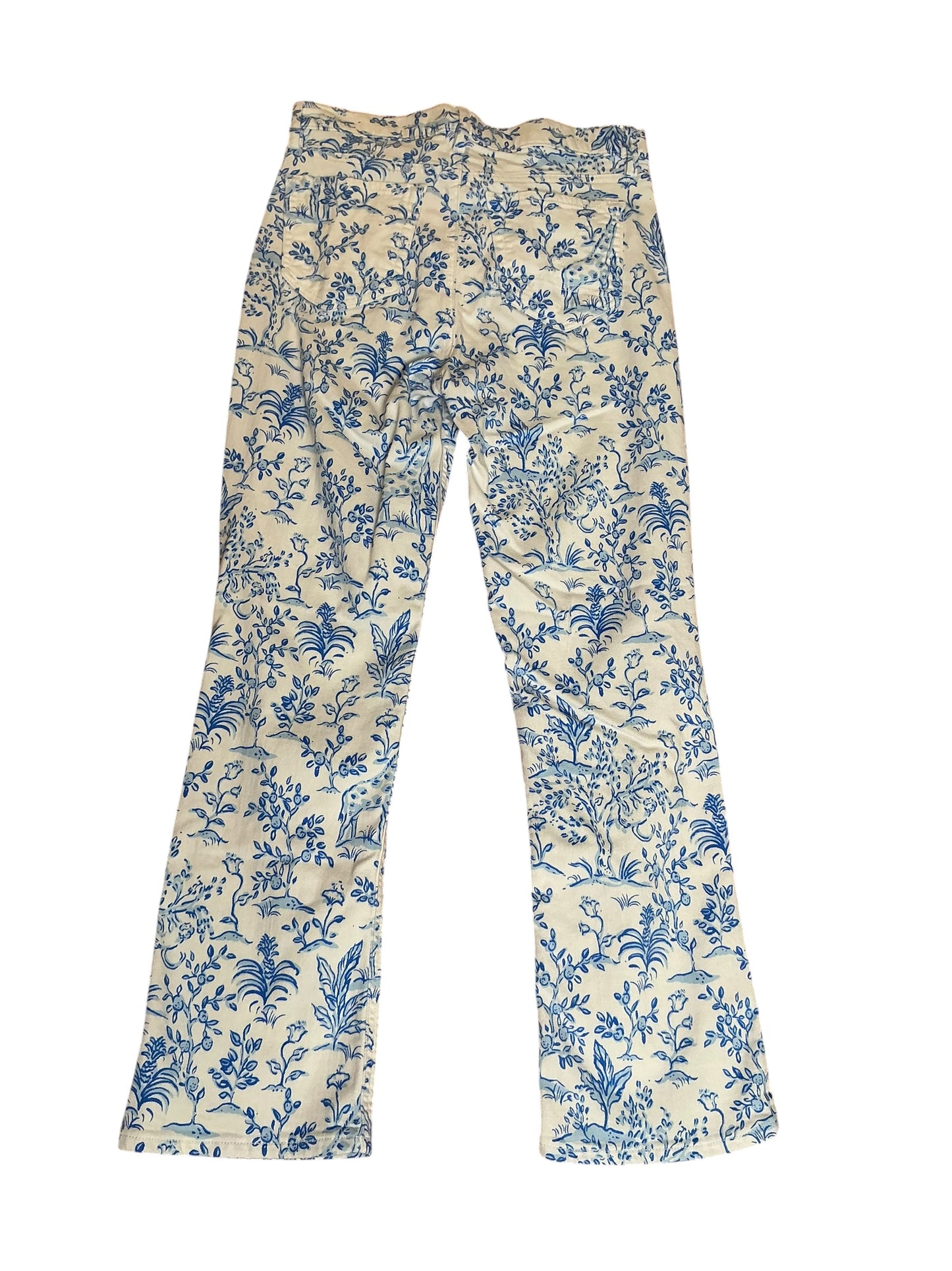 Lilly Pulitzer Annet High Rise Crop Flare Resort White Tall Tales - Size 2