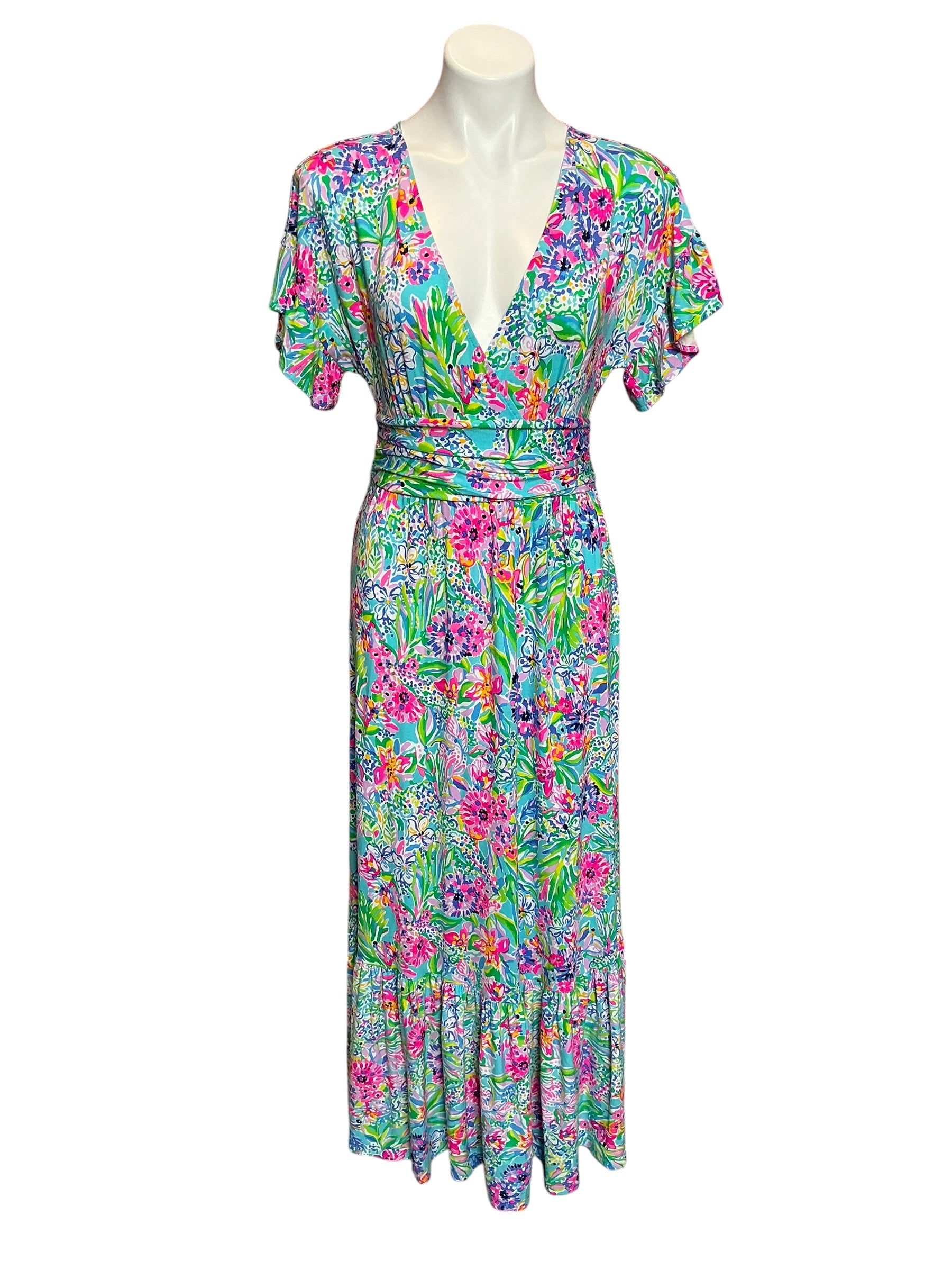 Lilly Pulitzer Jessi Midi Dress Amalfi Blue Alligator Isle - Size S