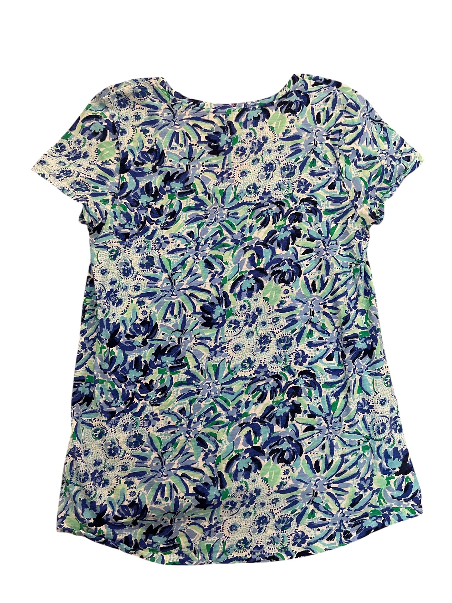 Lilly Pulitzer Etta V-Neck Top Iris Blue High Maintenance - Size M
