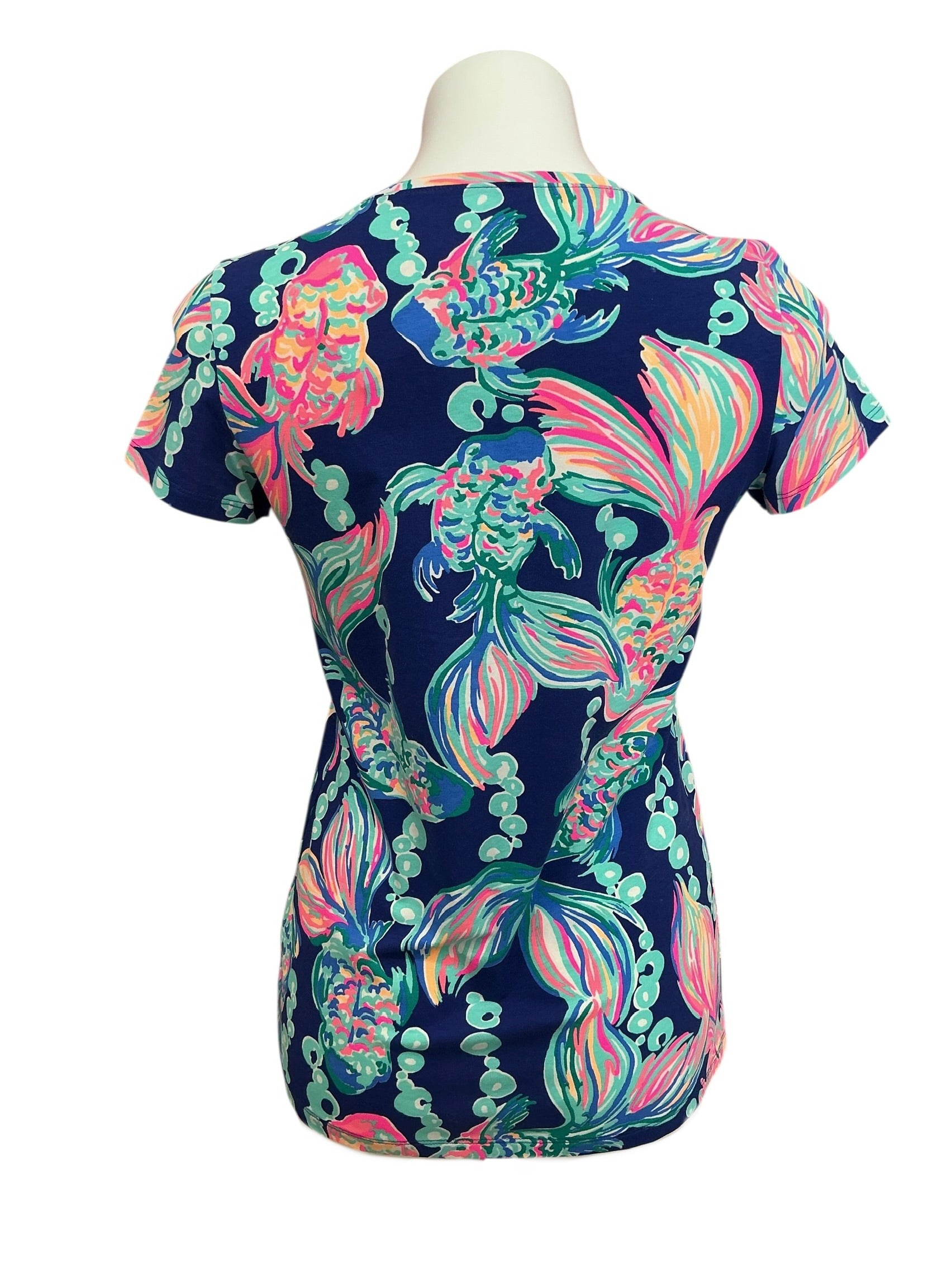 Lilly Pulitzer Etta V-Neck Top Going Coastal - Size S
