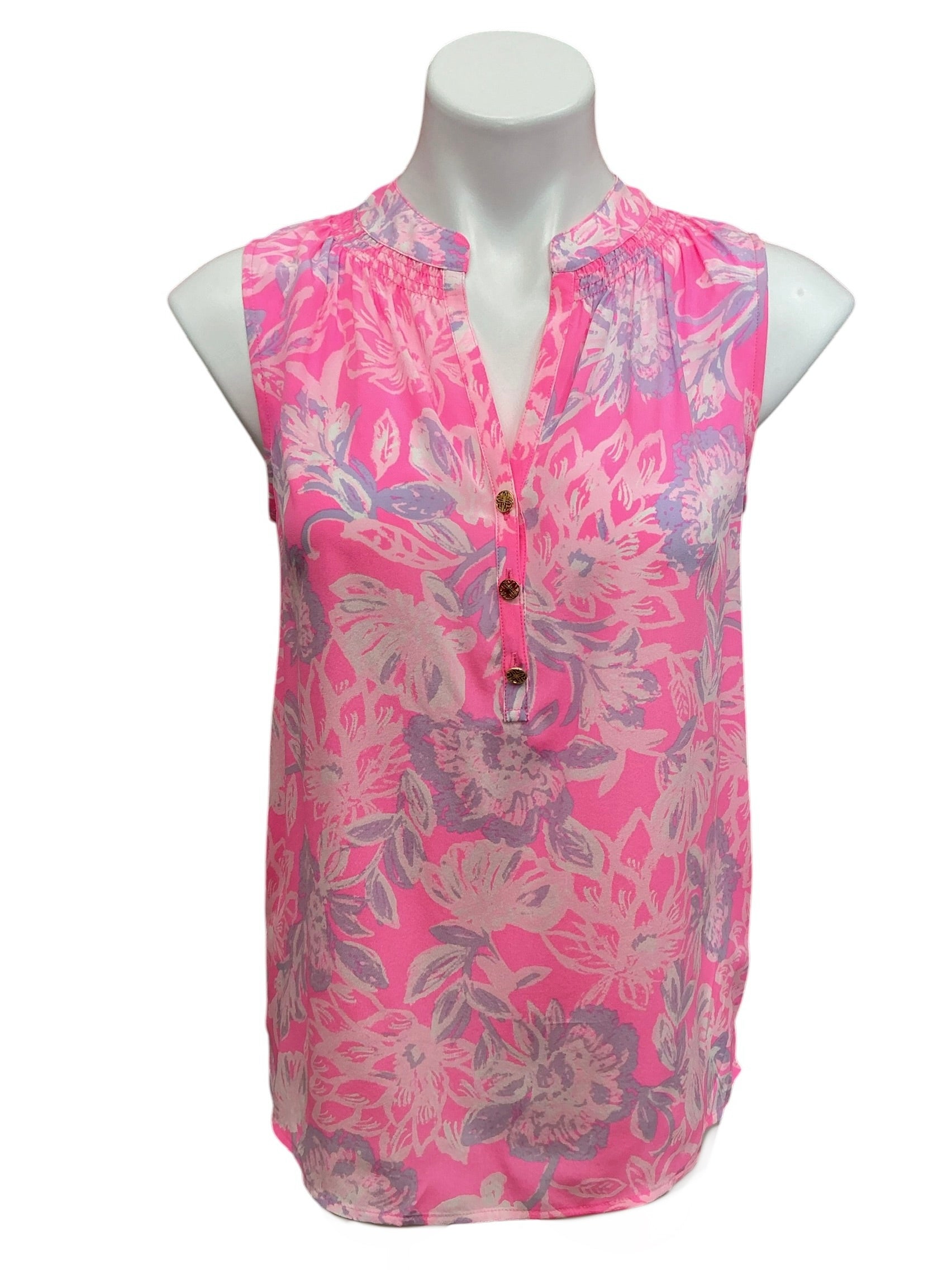 Lilly Pulitzer NWT Sleeveless Elsa Top Rousseau Pink Zen Garden - Size XS