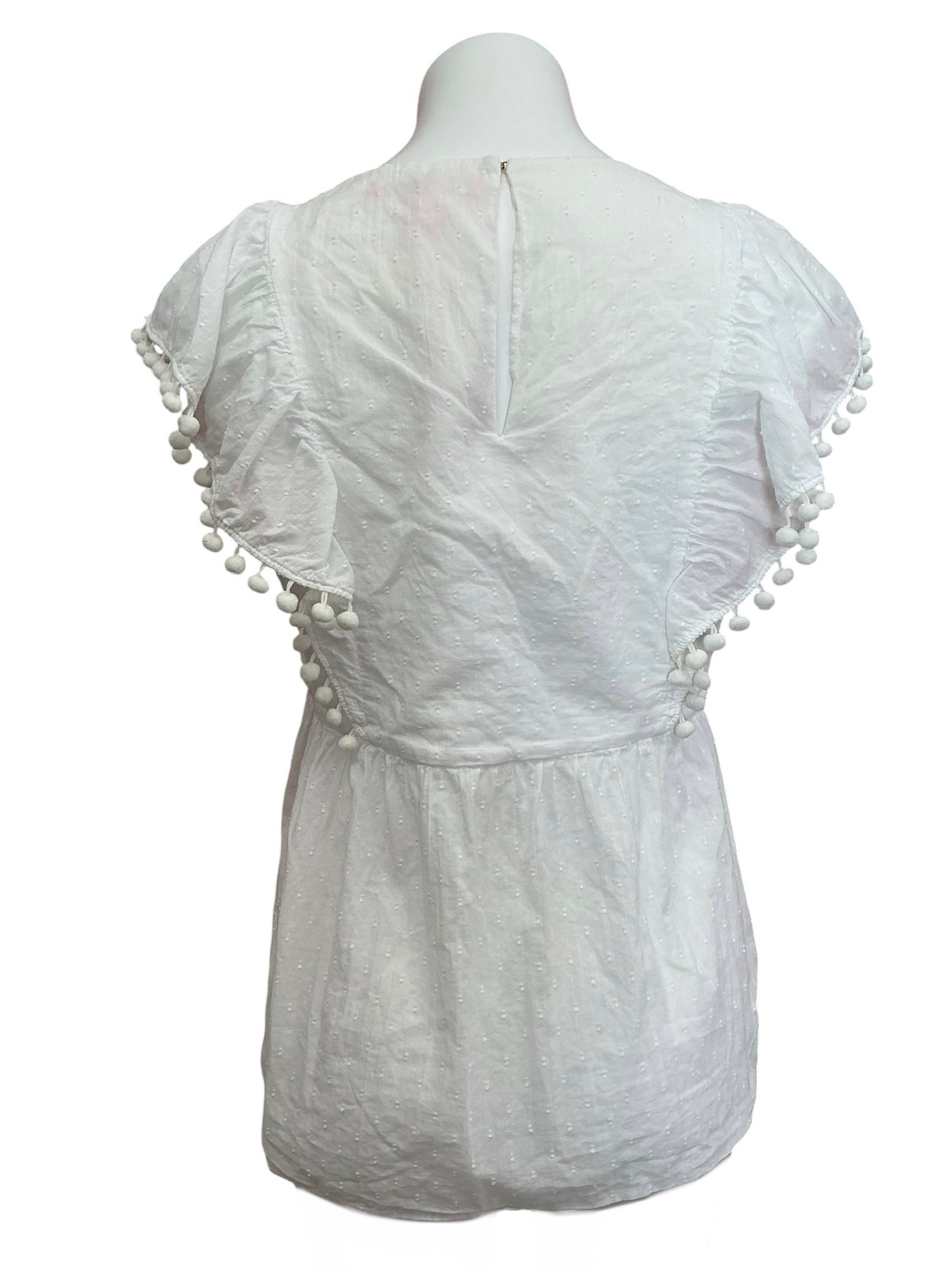 Lilly Pulitzer Raquelle Top Resort White Swiss Dot Dobby - Size S