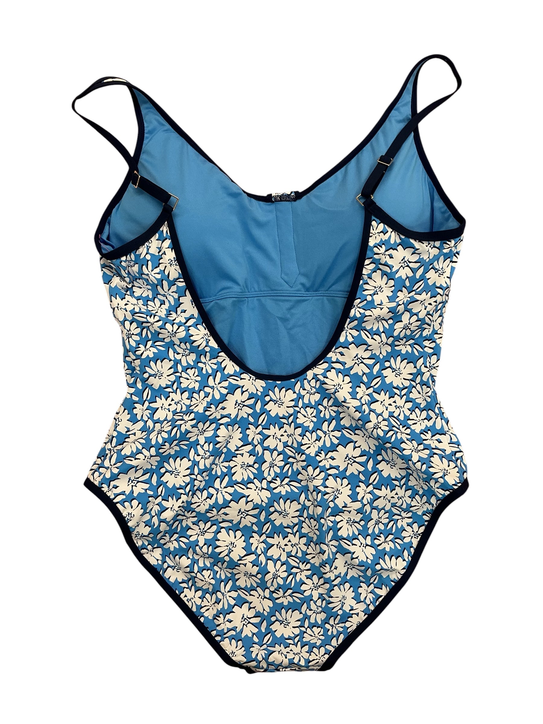 Lilly Pulitzer NWT Baela One Piece Swimsuit Lunar Blue Palm Beach Petals - Size 14