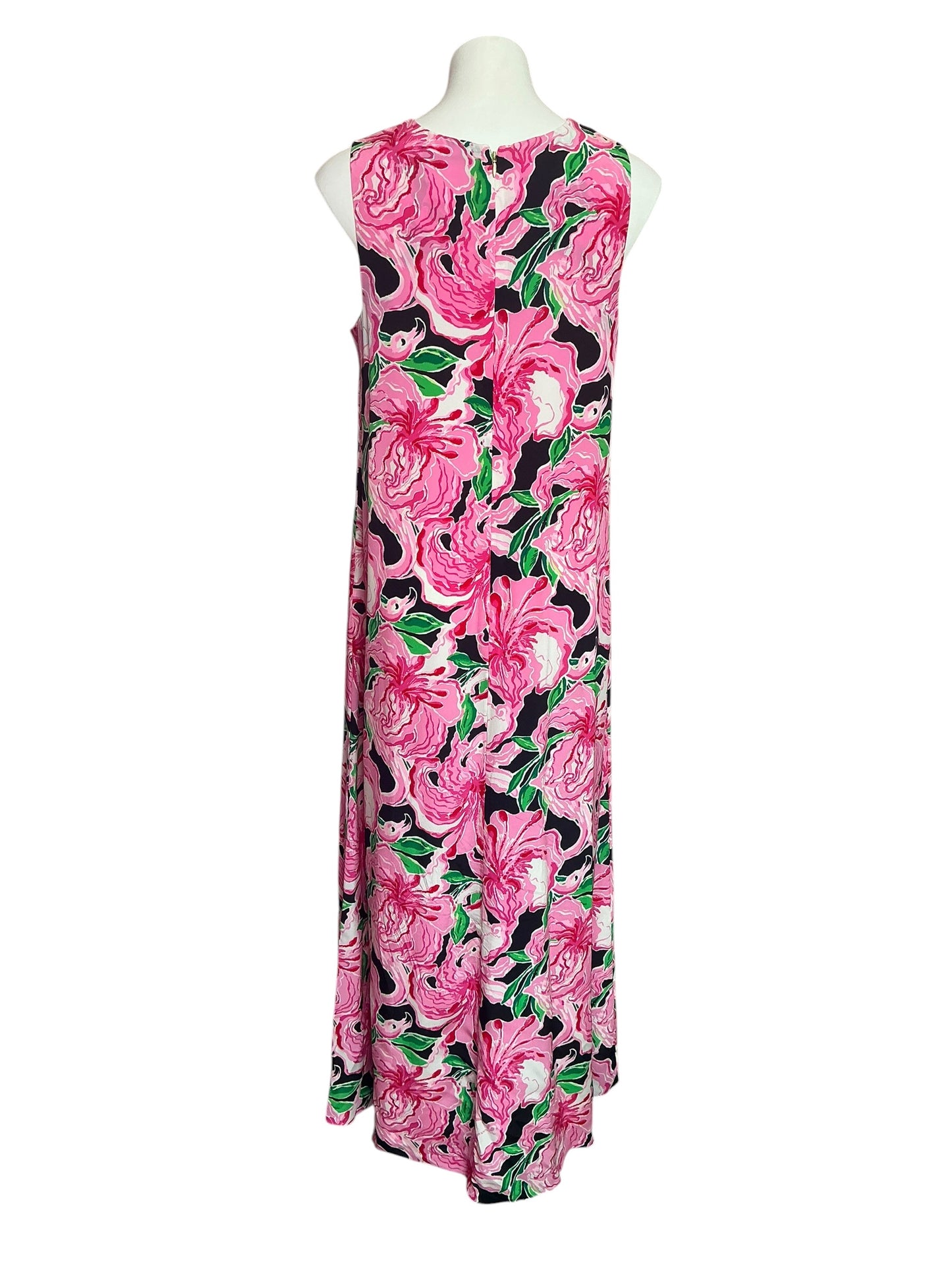 Lilly Pulitzer Iris Silk Maxi Dress Onyx Party All The Time - Size 8