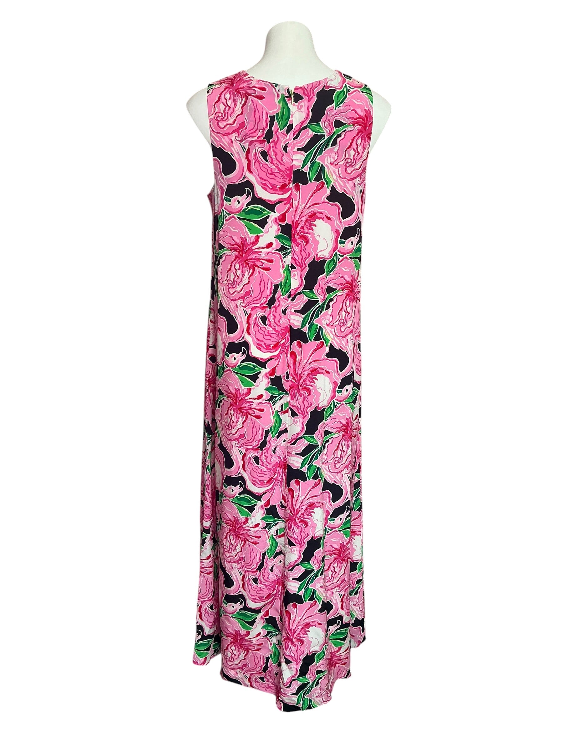 Lilly Pulitzer Iris Silk Maxi Dress Onyx Party All The Time - Size 8