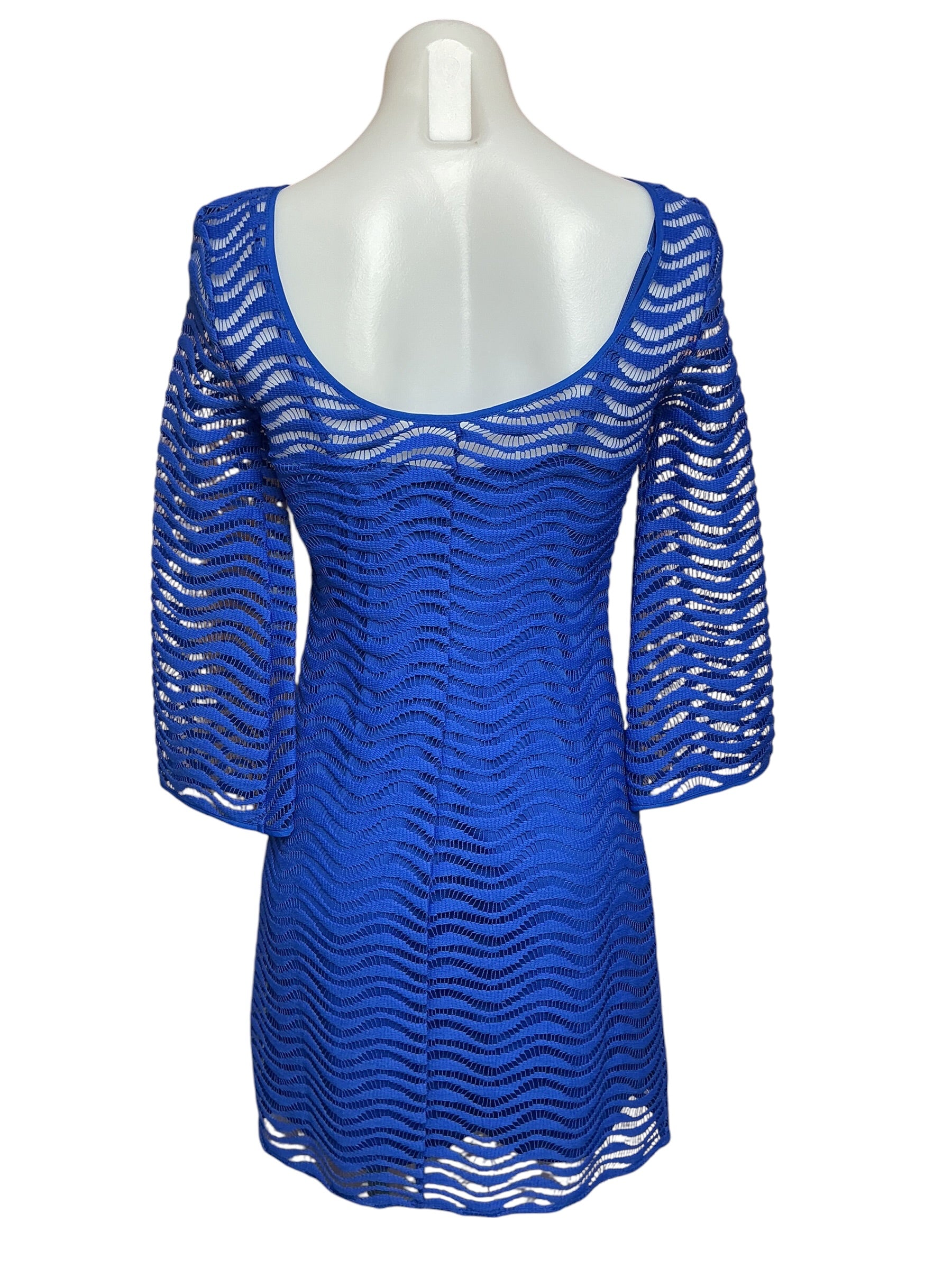 Lilly Pulitzer NWT Topanga Dress Sapphire Blue Wavey Knit Lace - Size XXS