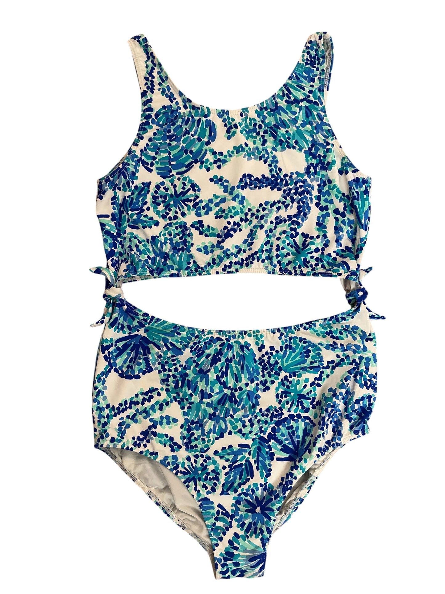 Lilly Pulitzer Kids Girls Evaline One Piece Swimsuit Shell Me You Love Me - Size 14