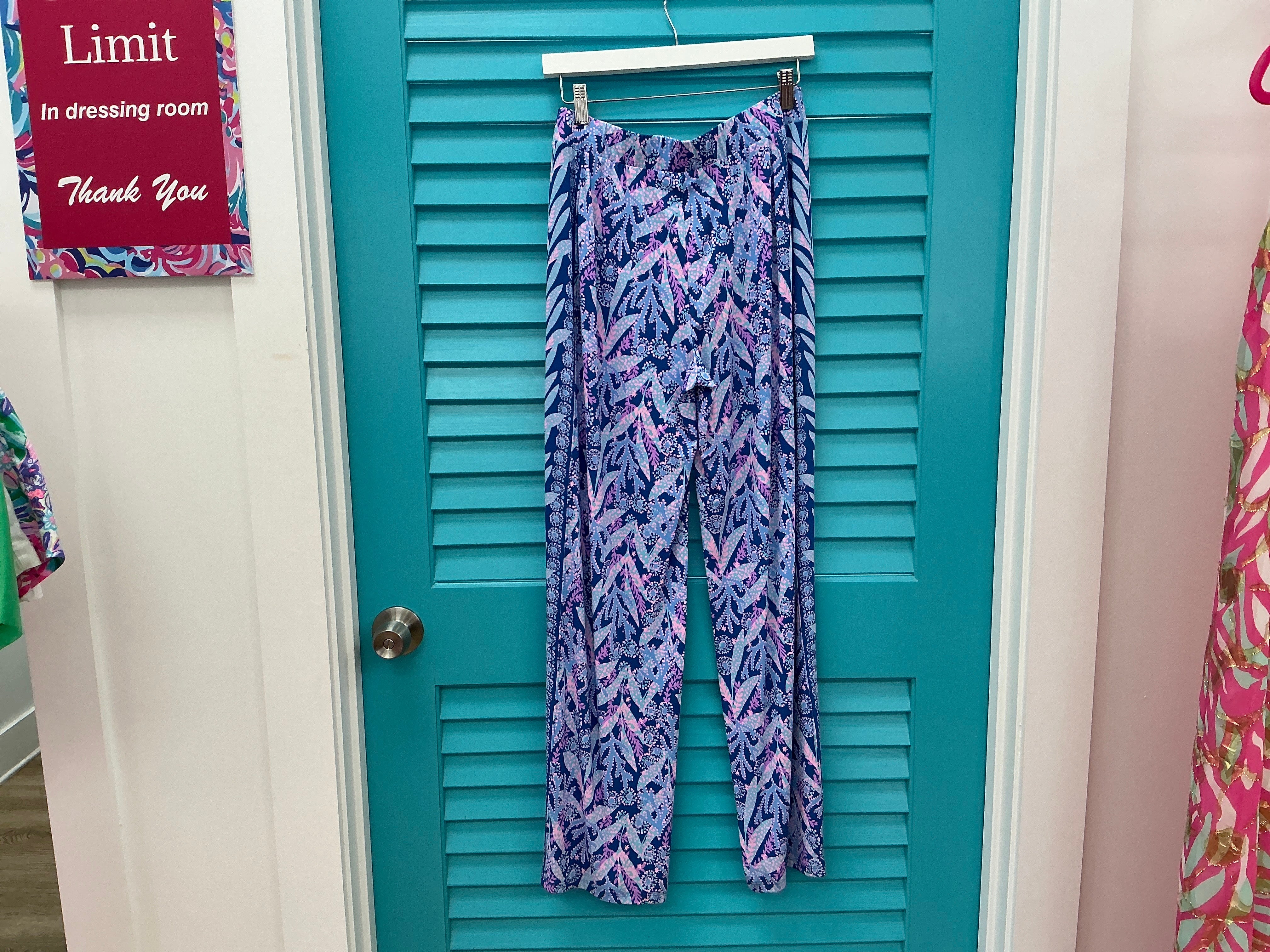 Lilly Pulitzer NWT Allena Knit Palazzo Barton Blue Star Gazing Engineered - Size S