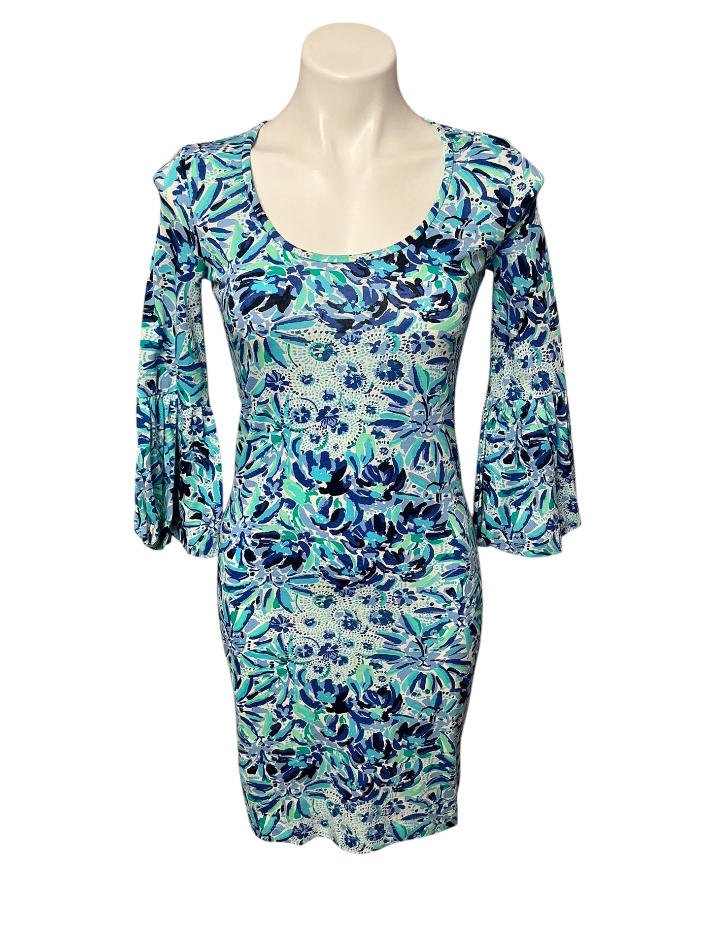 Lilly Pulitzer Carlile Dress - Iris Blue High Manetenance - Size XXS