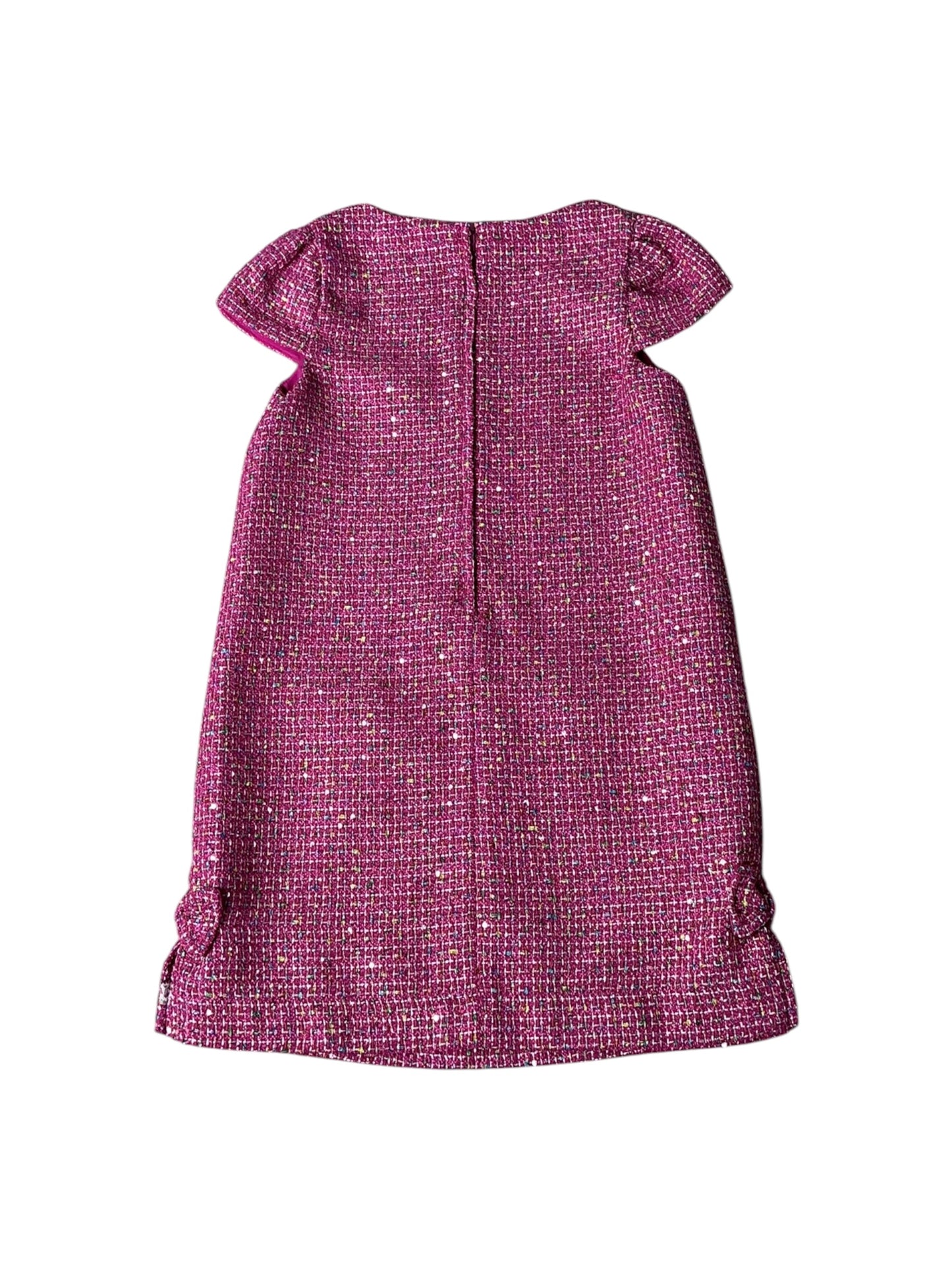 Lilly Pulitzer Little Lilly Short Sleeve Shift Dress Pink Palms Fantasy Tweed - Size 10