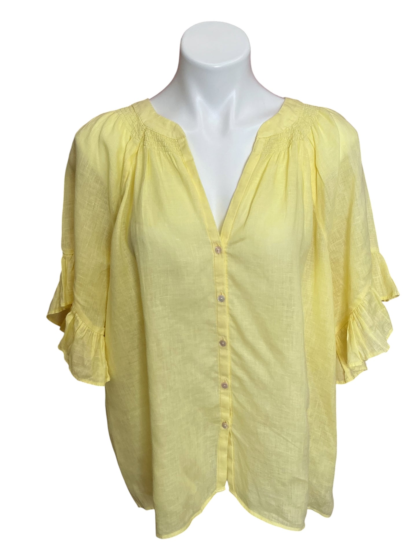 Lilly Pulitzer Tayla Short Sleeve Top Crème Fraiche - Size XL