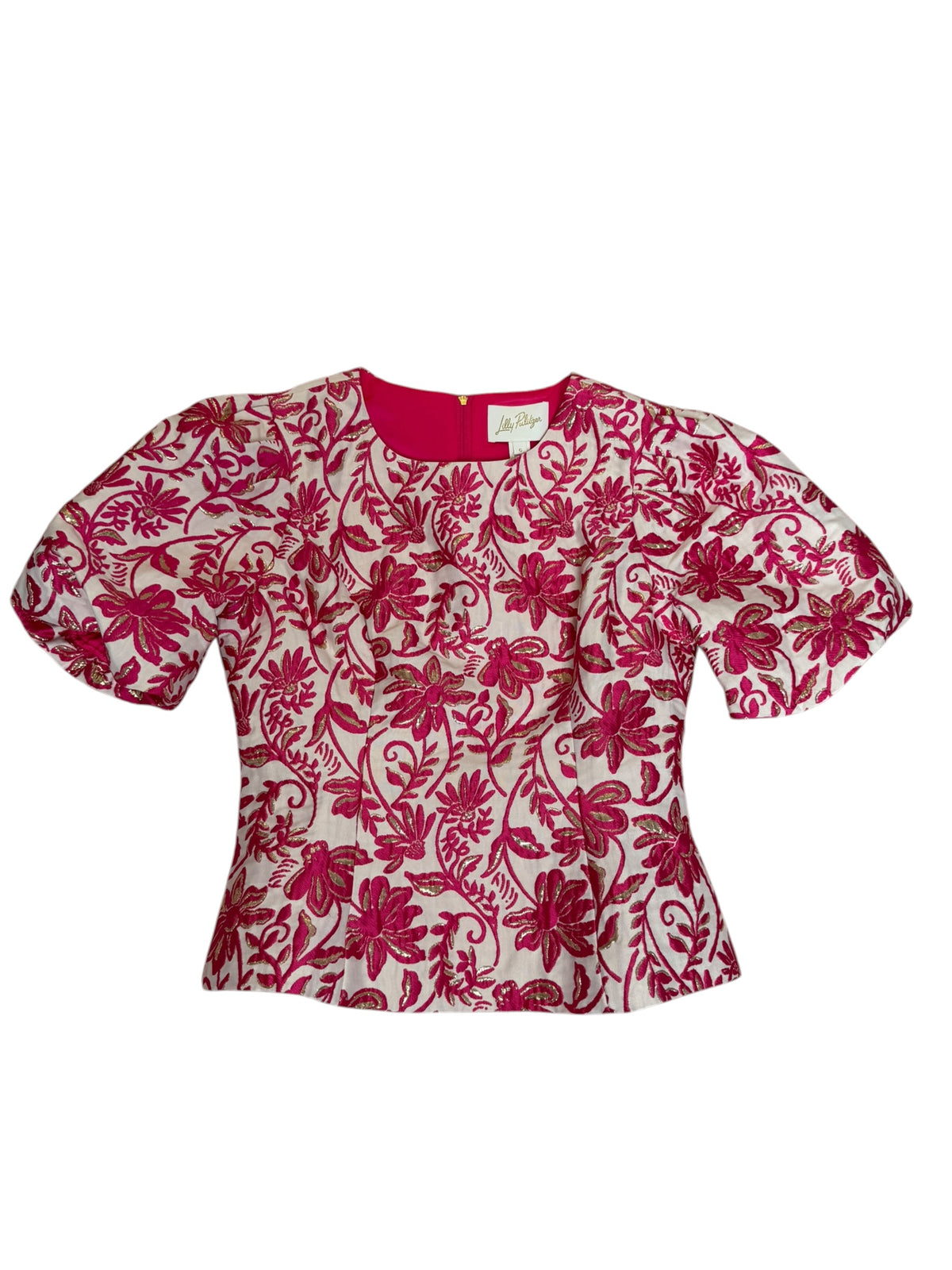 Lilly Pulitzer Medora Jacquard Top Sun Shell Pink Sunseeker Jacquard - Size 0