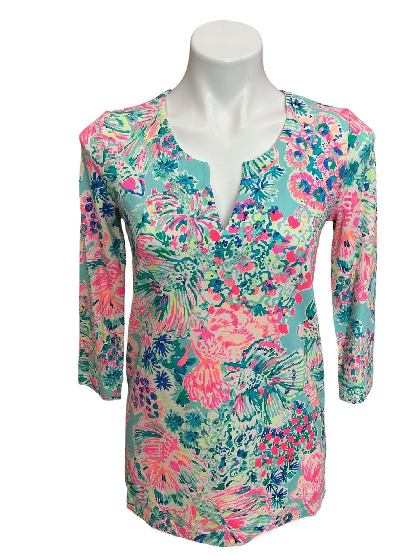 Lilly Pulitzer Justina Tunic Top Havin A Blast - Size XS