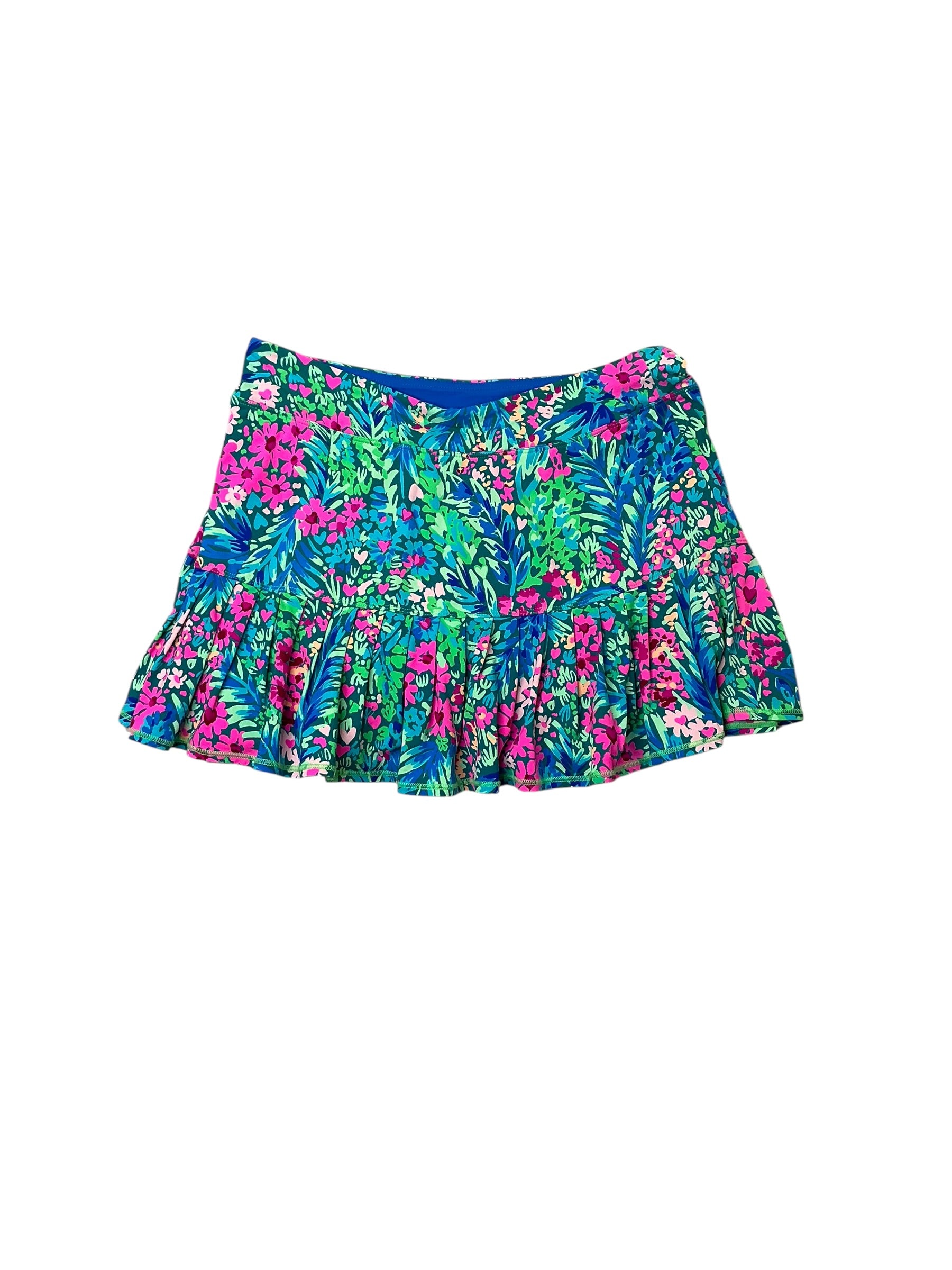 Lilly Pulitzer Taye Skort UPF 50+ - Borealis Blue Social Sunset Engineered - Size S