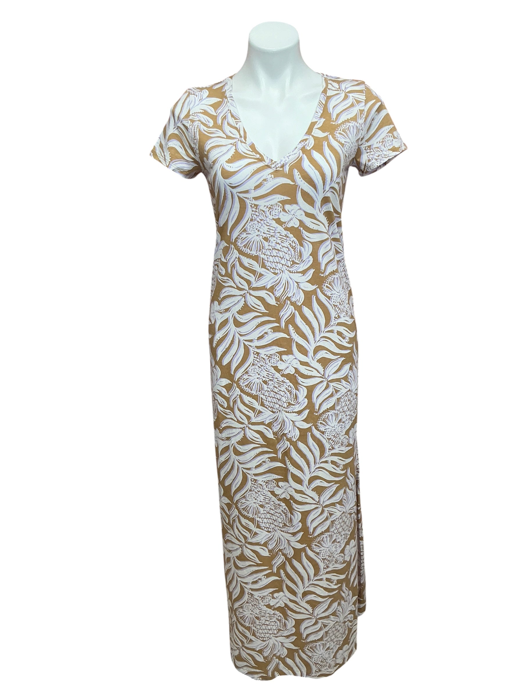 Lilly Pulitzer NWT Etta Short Sleeve Maxi Dress Rattan Bon Vivants - Size S