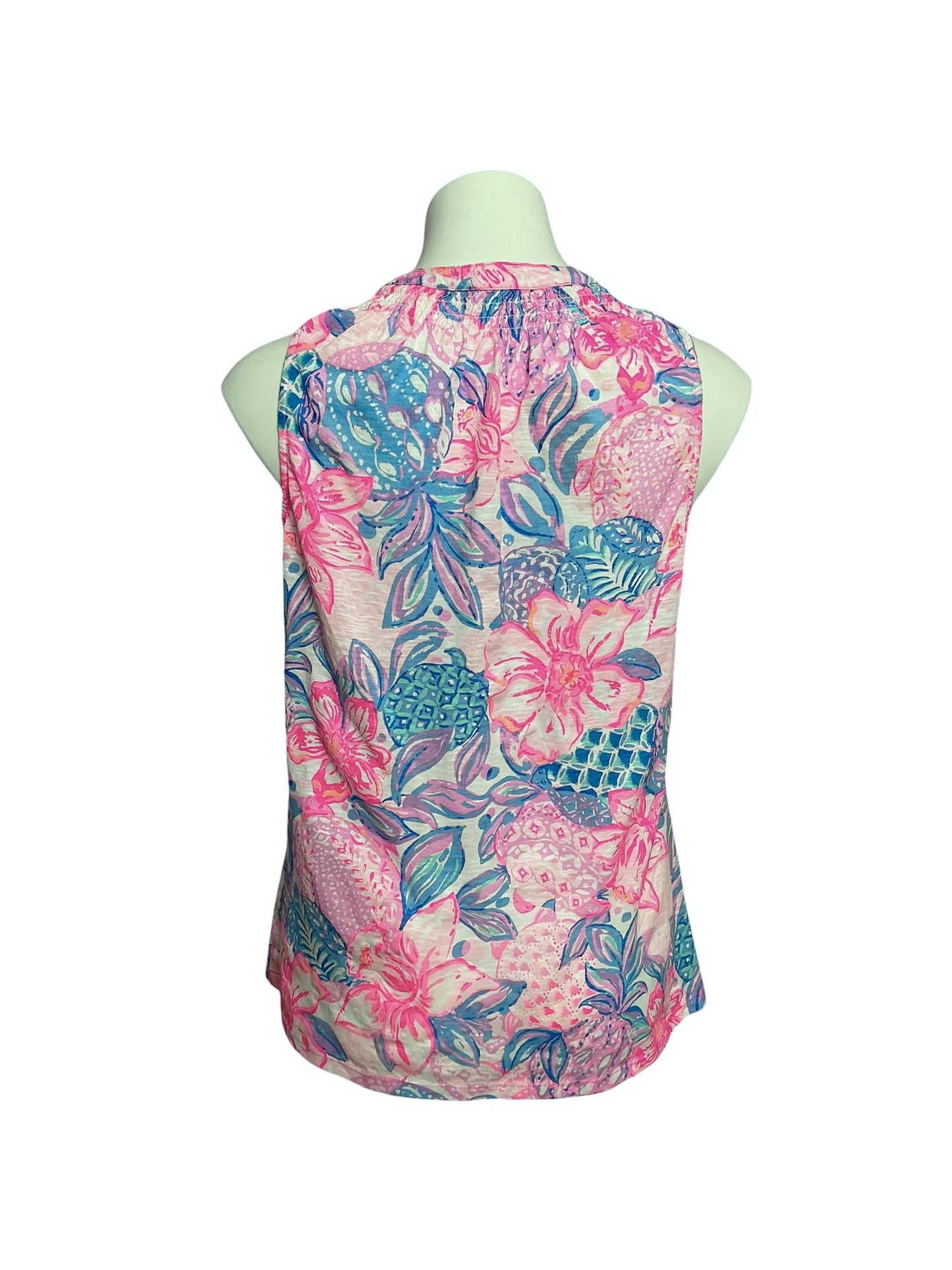 Lilly Pulitzer Essie Tank Top Pink Isle Snappy Turtle - Size M