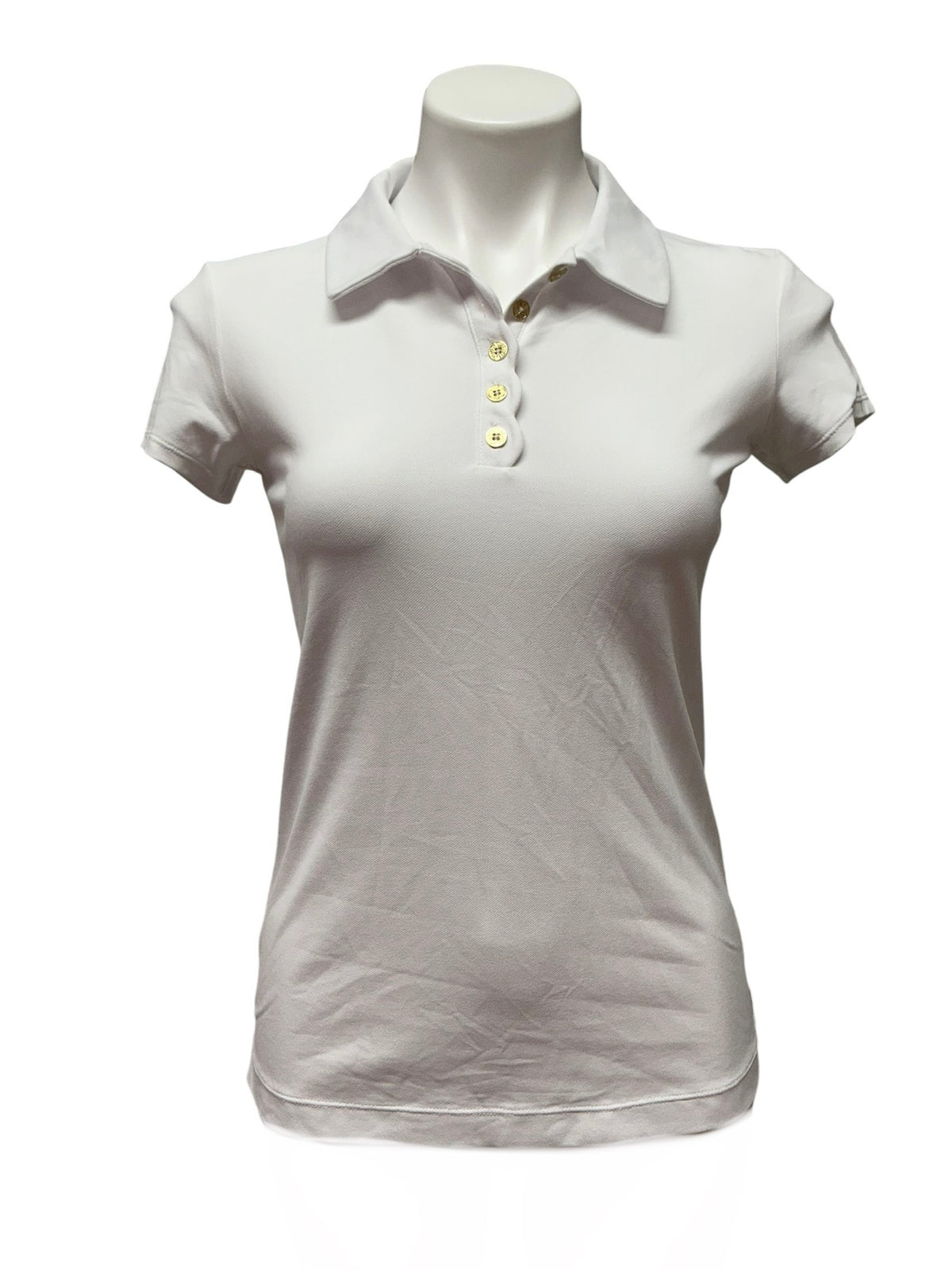 Lilly Pulitzer UPF 50+ Frida Scallop Polo Top Resort White - Size XS