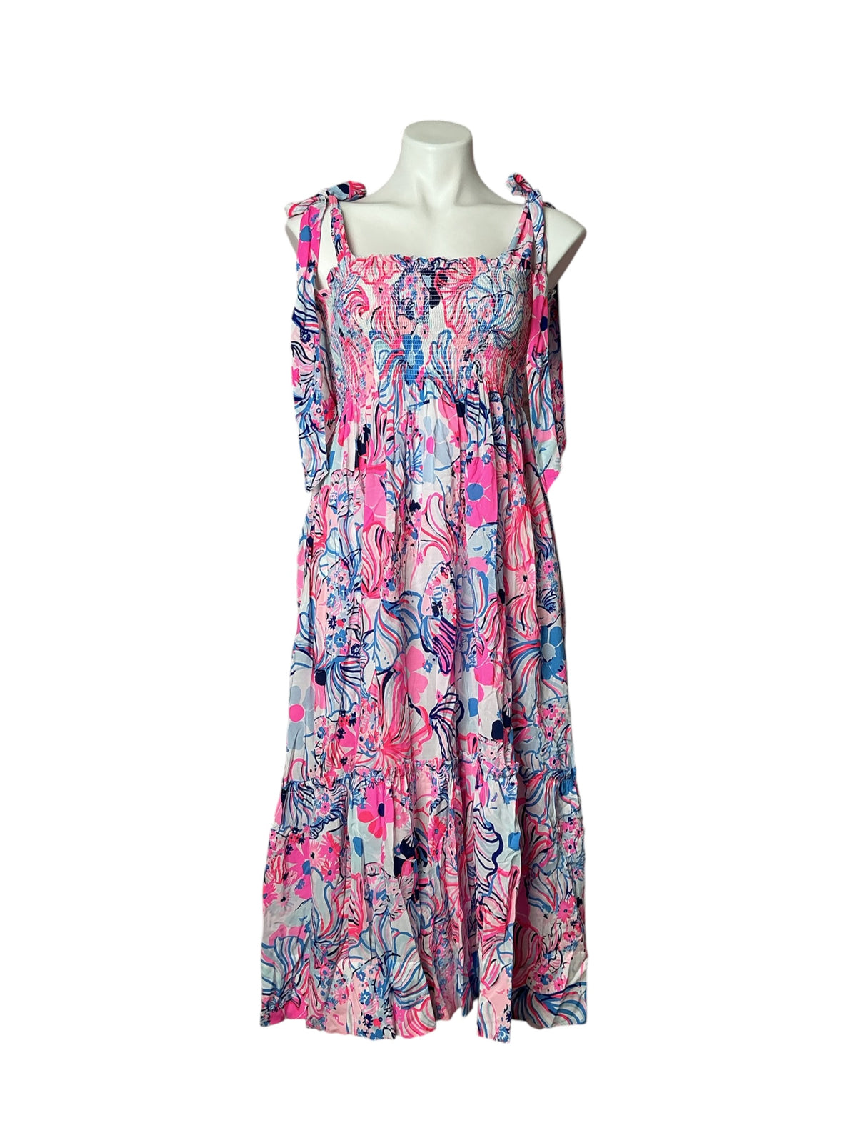 Lilly Pulitzer Rivera Midi Dress Make A Splash Prosecco Pink - Size XS