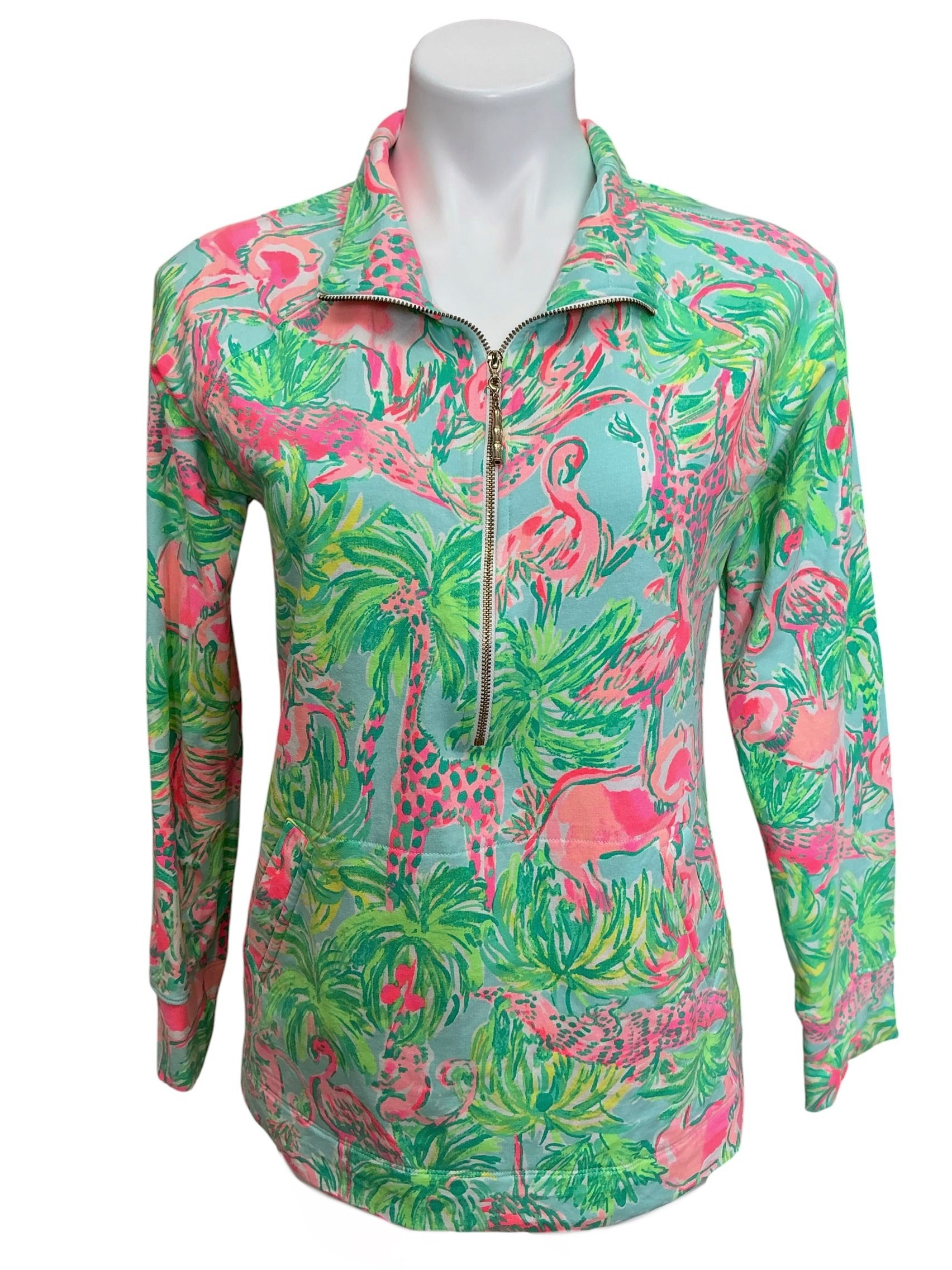 Lilly Pulitzer Skipper Popover Top Lilly’s Zoo - Size M