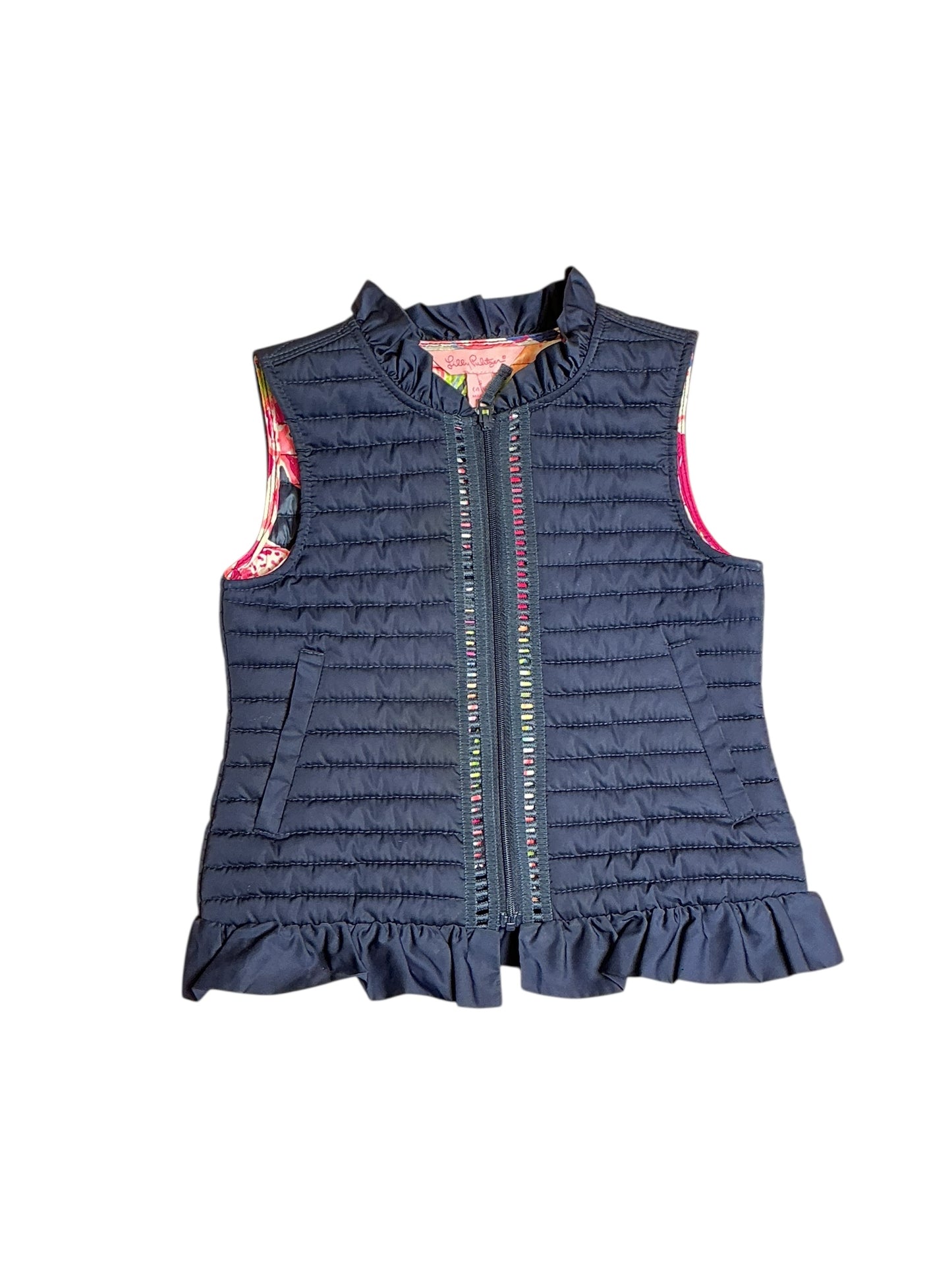 Lilly Pulitzer Girls Levie Vest True Navy - Size S (4/5)