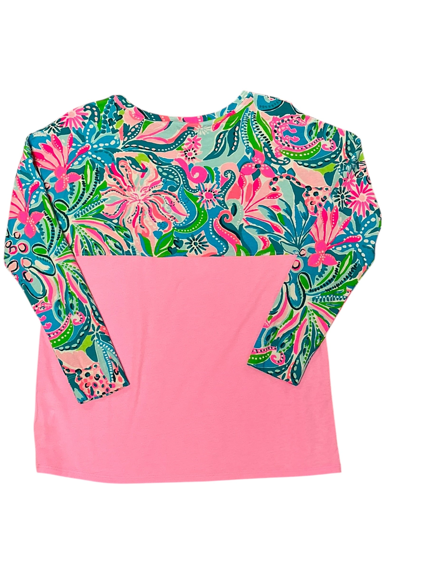 Lilly Pulitzer Finn Top Long Sleeve - Turquoise Oasis Golden Hour - Size S