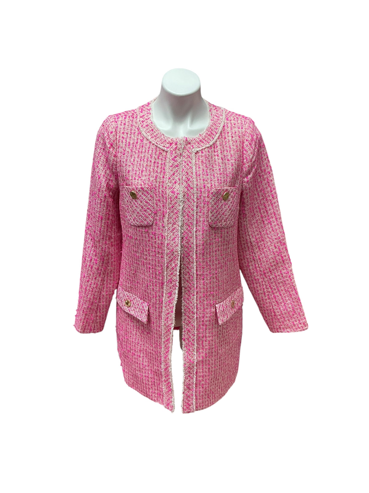 Lilly Pulitzer NWT Dashielle Jacket Pink Palms Fantasy Tweed - Size 4