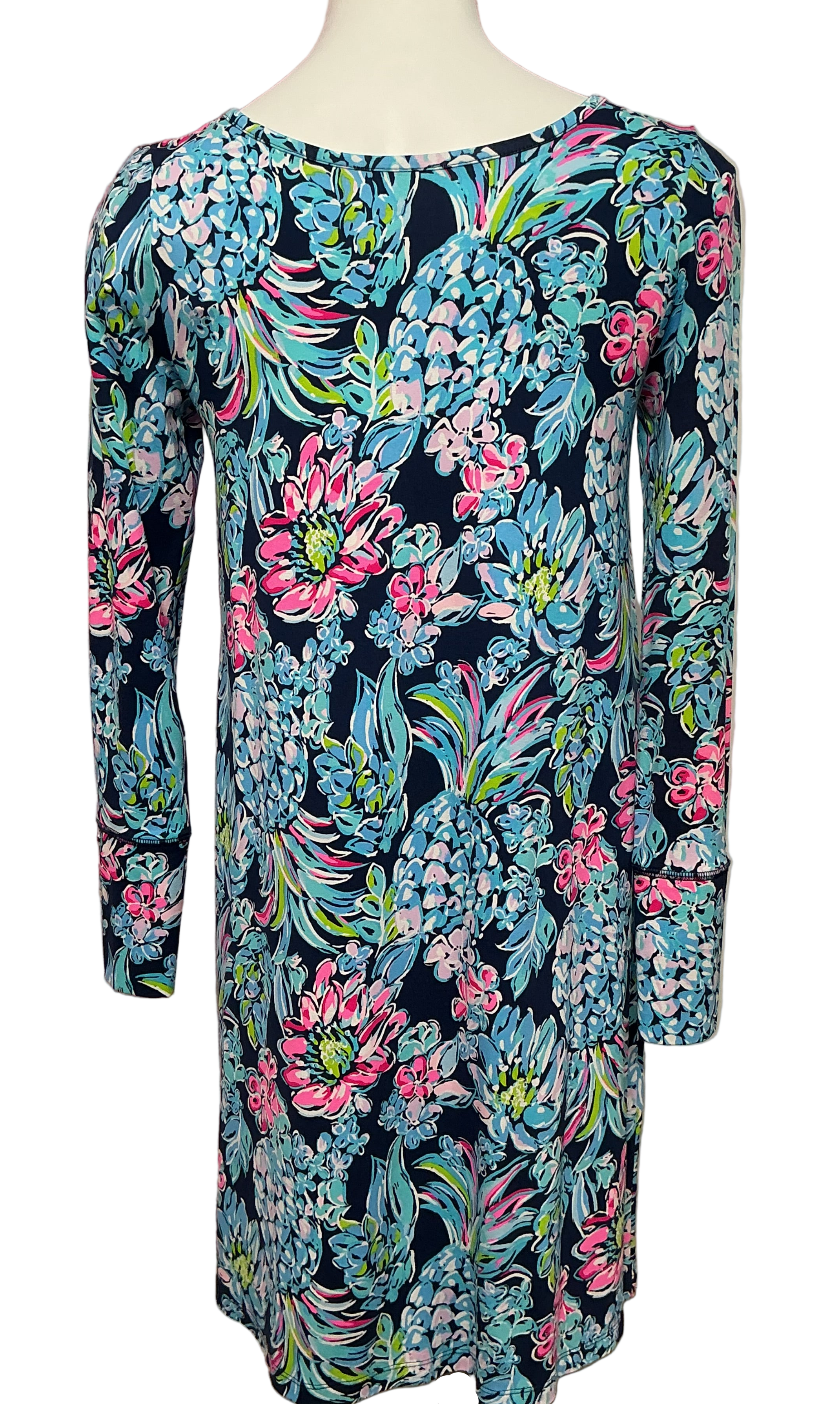 Lilly Pulitzer NWT - Kaisley Dual - Neck UPF 50+ - High Tide Navy Pineapple Paradise - Size S