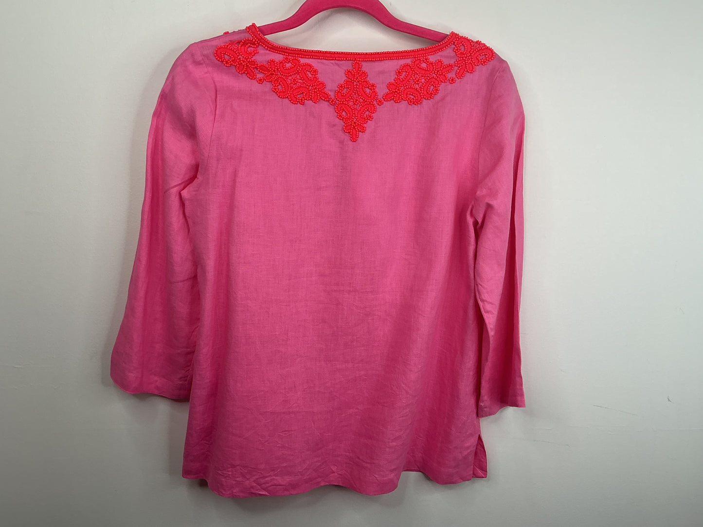 Lilly Pulitzer NWT - Elyn Beaded 3/4 Sleeve blouse - Confetti Pink - Size 4