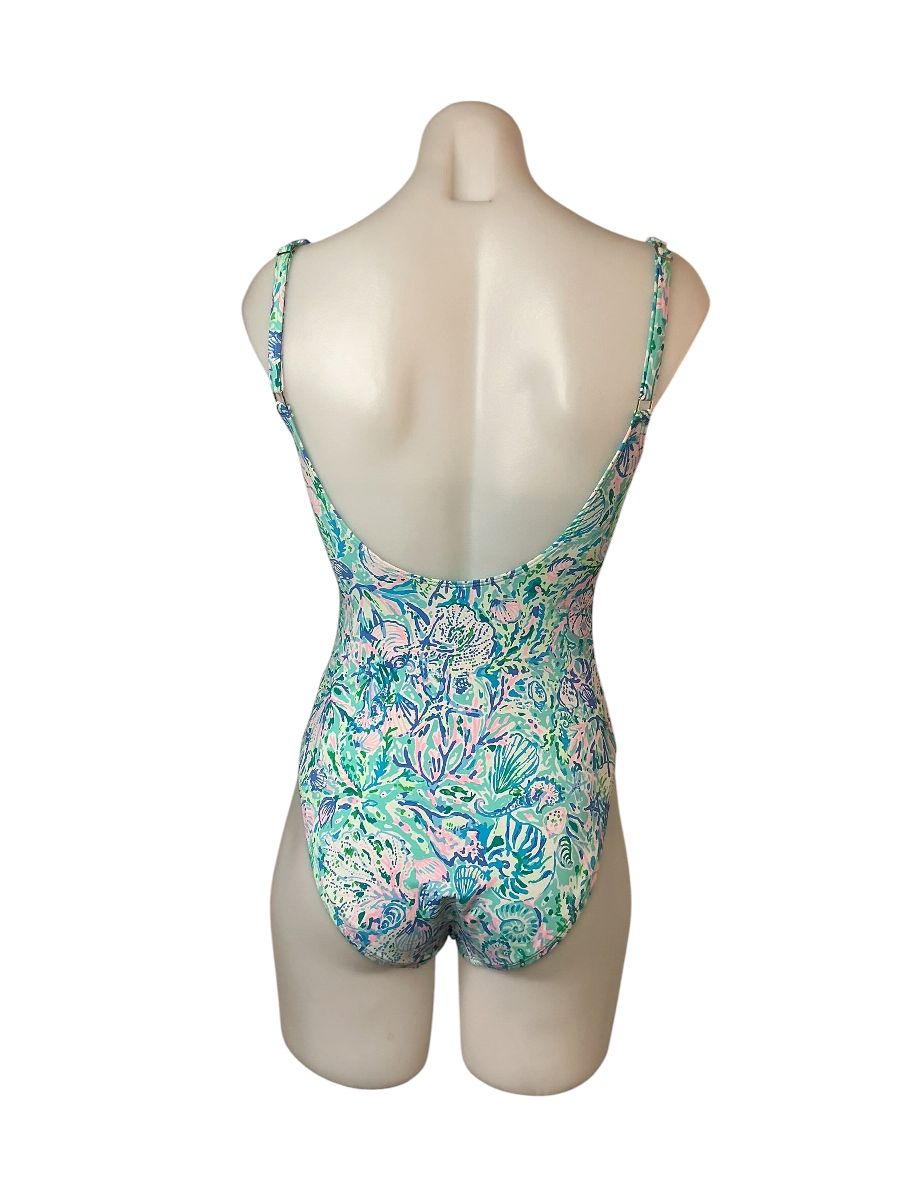 Lilly Pulitzer One-Piece Swimsuit Surf Blue Soleil It On Me - Size 0