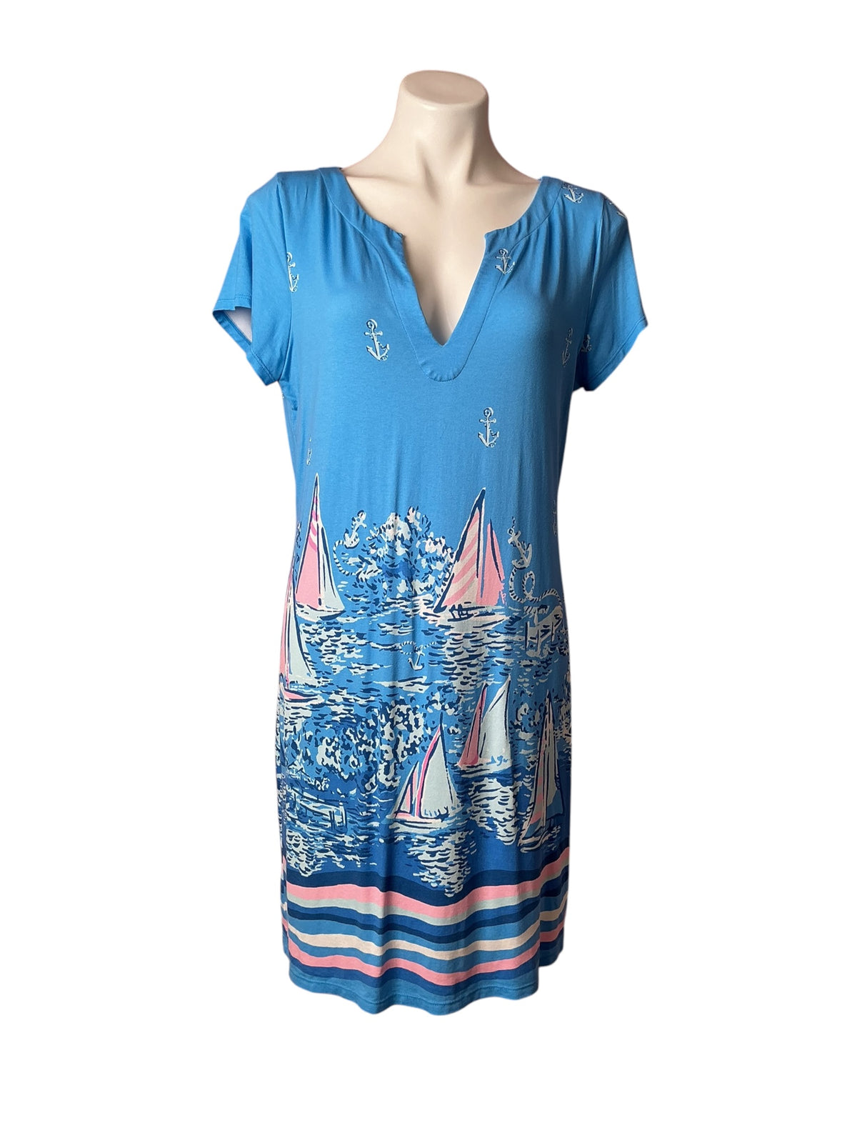 Lilly Pulitzer Sophiletta Minidress Lunar Blue A Lil Nauti - Size L