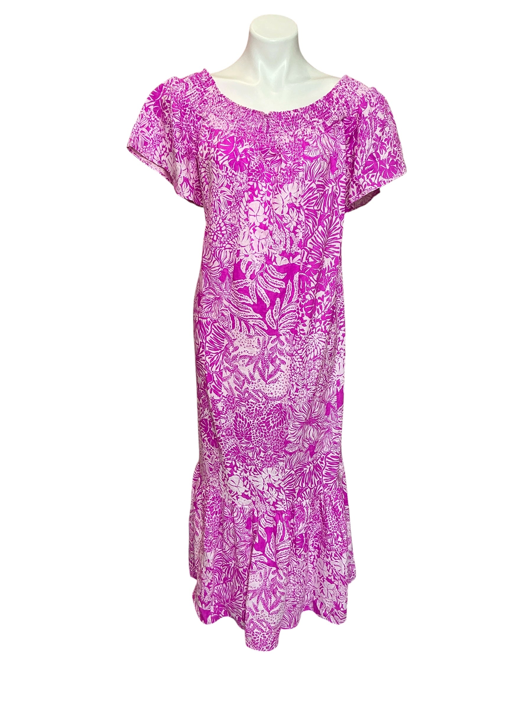 Lilly Pulitzer NWT Isbell Off The Shoulder Wild Fuchsia Swipe Right - Size XL