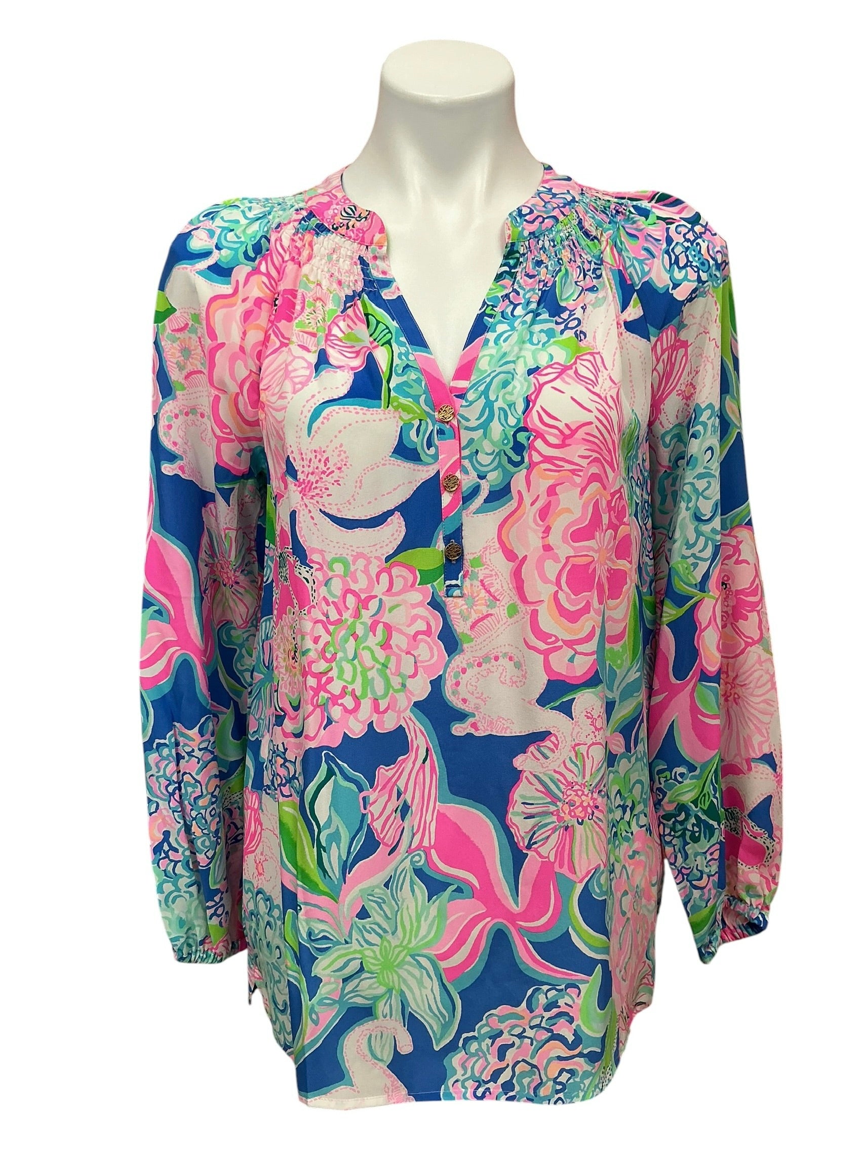 Lilly Pulitzer NWT Elsa Top Multi Peony For Your Thoughts - Size S