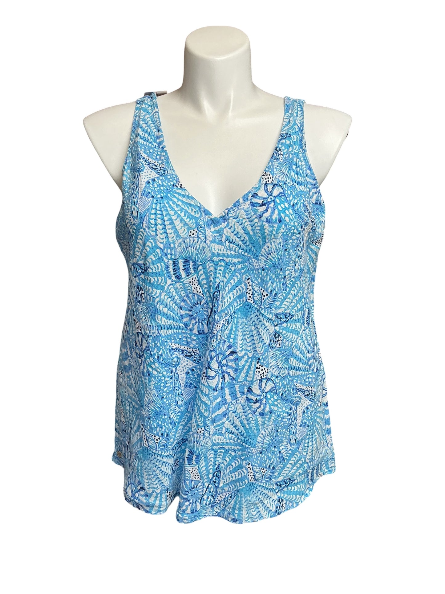 Lilly Pulitzer Florin Sleeveless Line - Amalfi Blue By The Seashore - Size XL