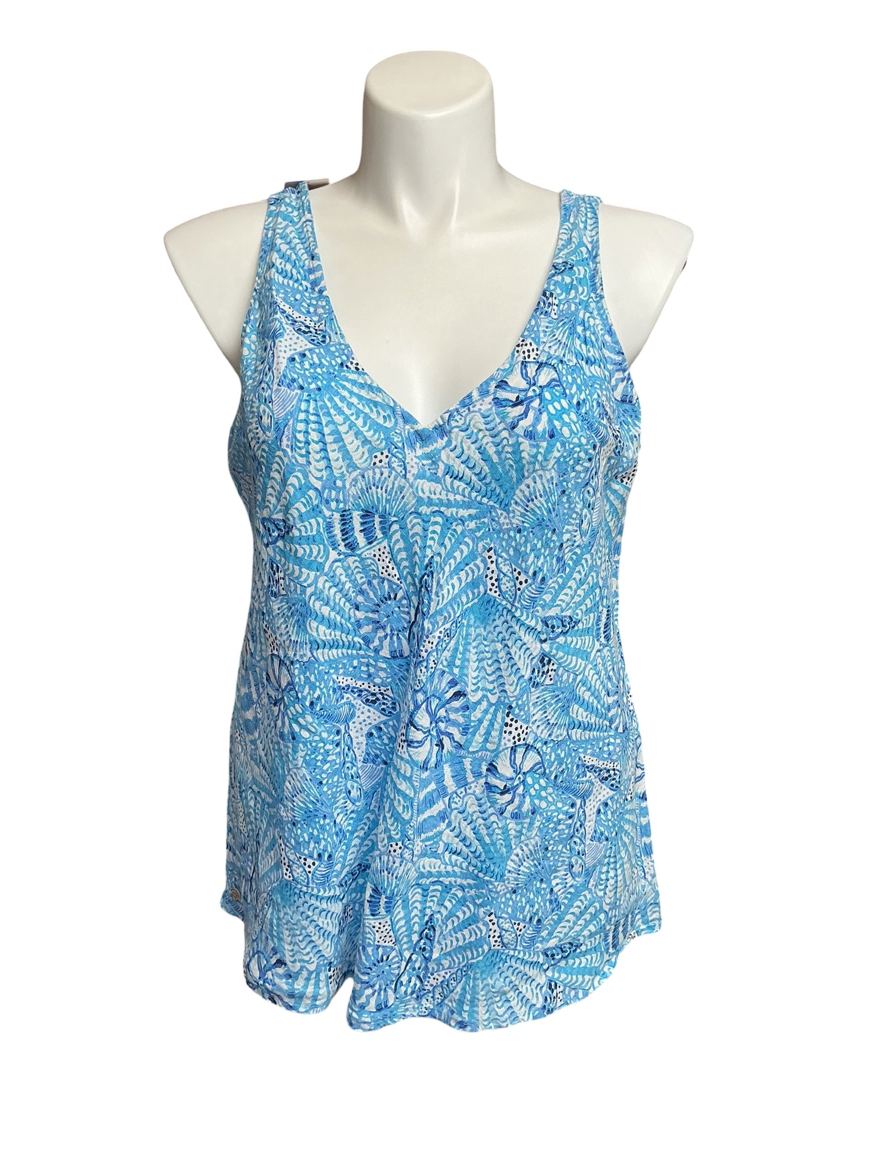 Lilly Pulitzer Florin Sleeveless Line - Amalfi Blue By The Seashore - Size XL