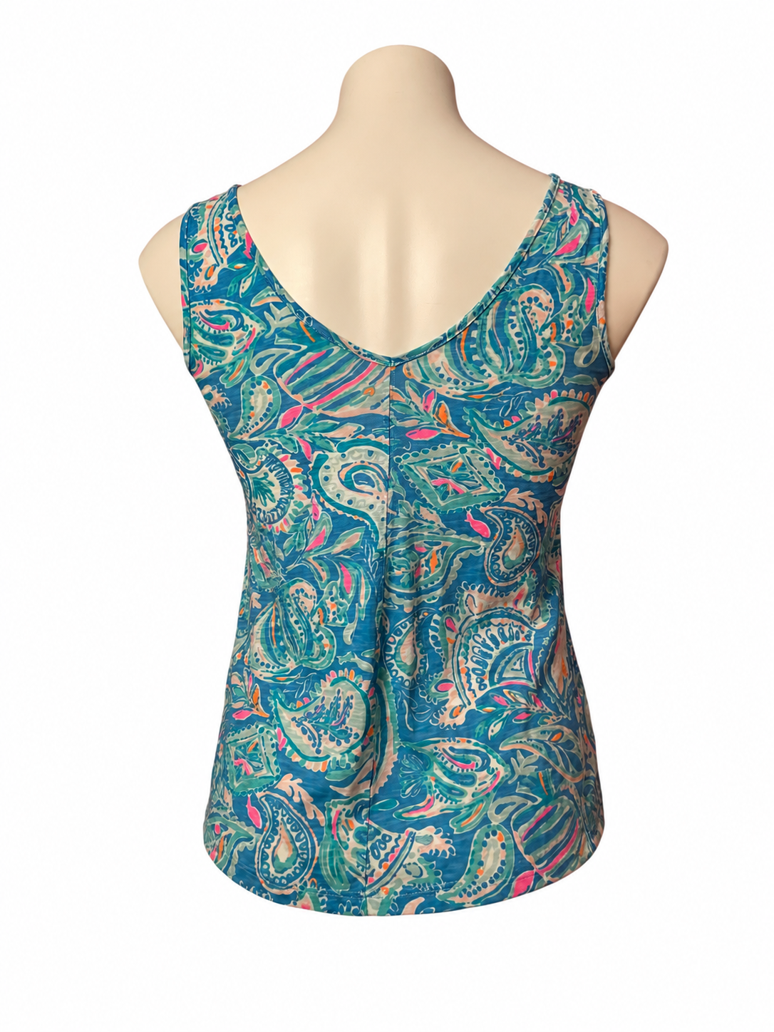 Lilly Pulitzer Gigi Tank Top Zanzibar Blue Fish Kiss - Size XXS