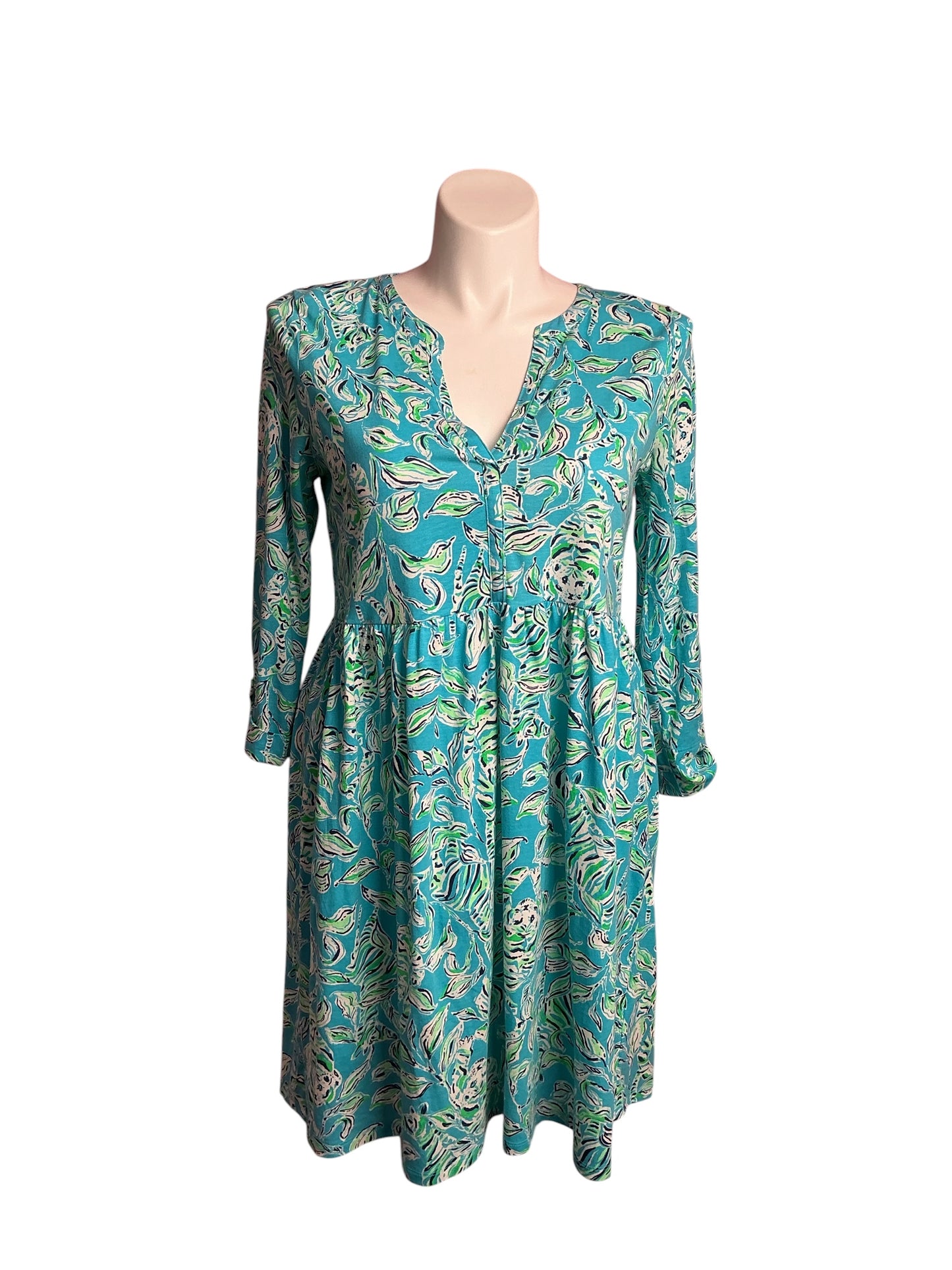 Lilly Pulitzer- Loran Swing Dress Turquoises Oasis  Outta Line Size L