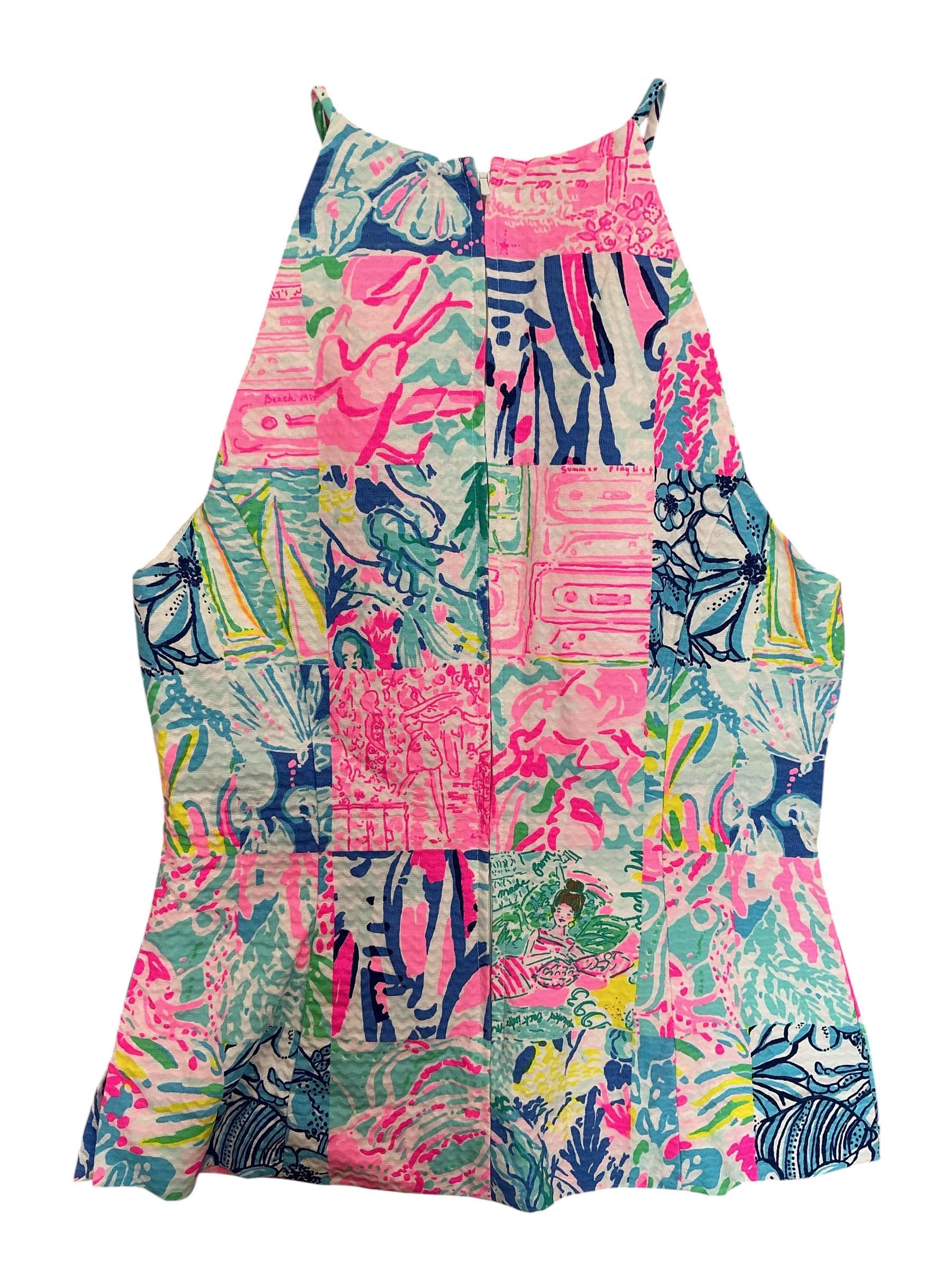 Lilly Pulitzer Pearl Top Multi Pop Up Summer Remix Patch - Size 0