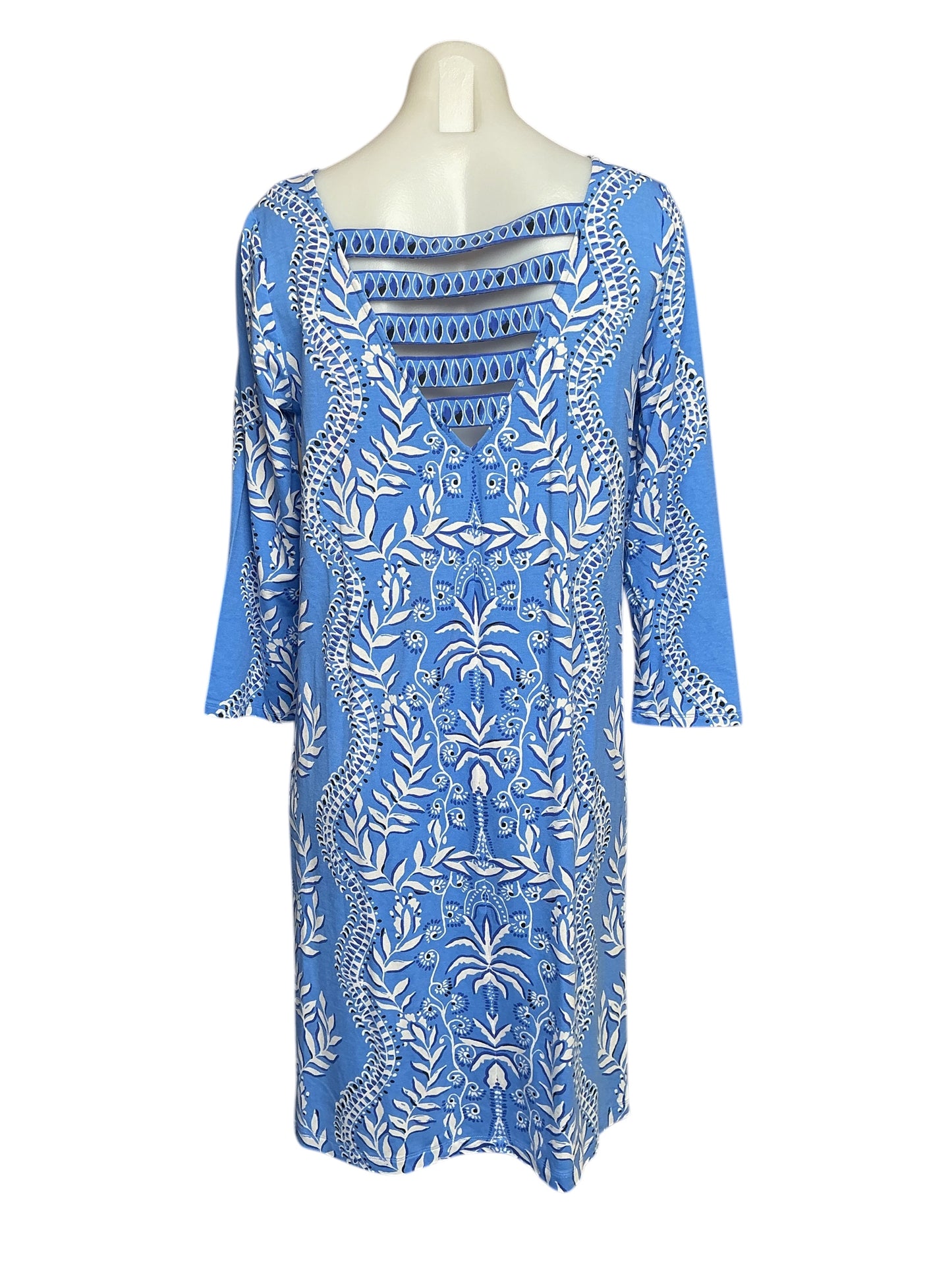 Lilly Pulitzer NWT Ophelia 3/4 Sleeve Dress - Abaco Blue Have It Both Rays Engineered - Size M