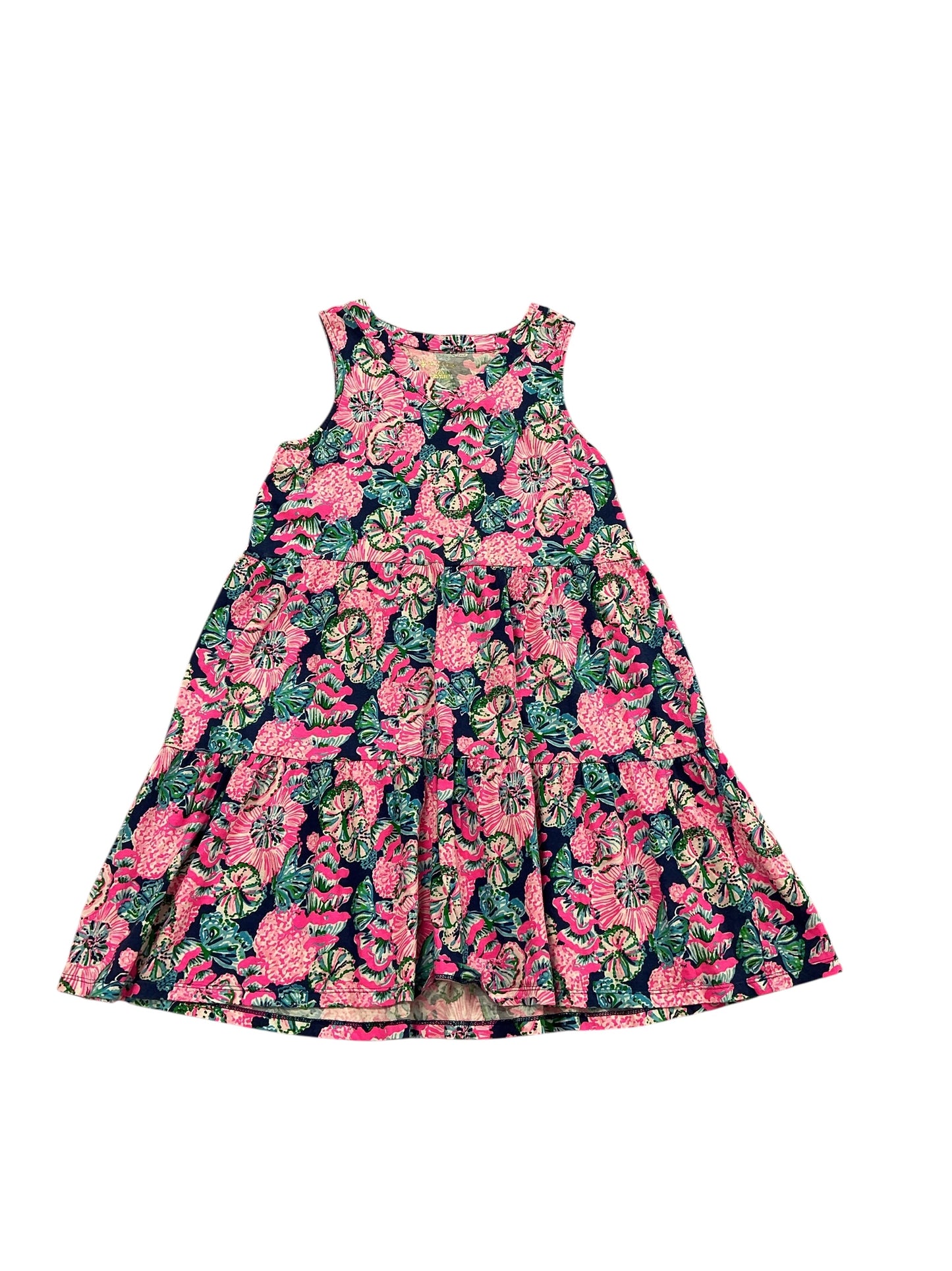 Lilly Pulitzer - Mini Lorina Dress - Navy Shroom With A View - Girls Size XL