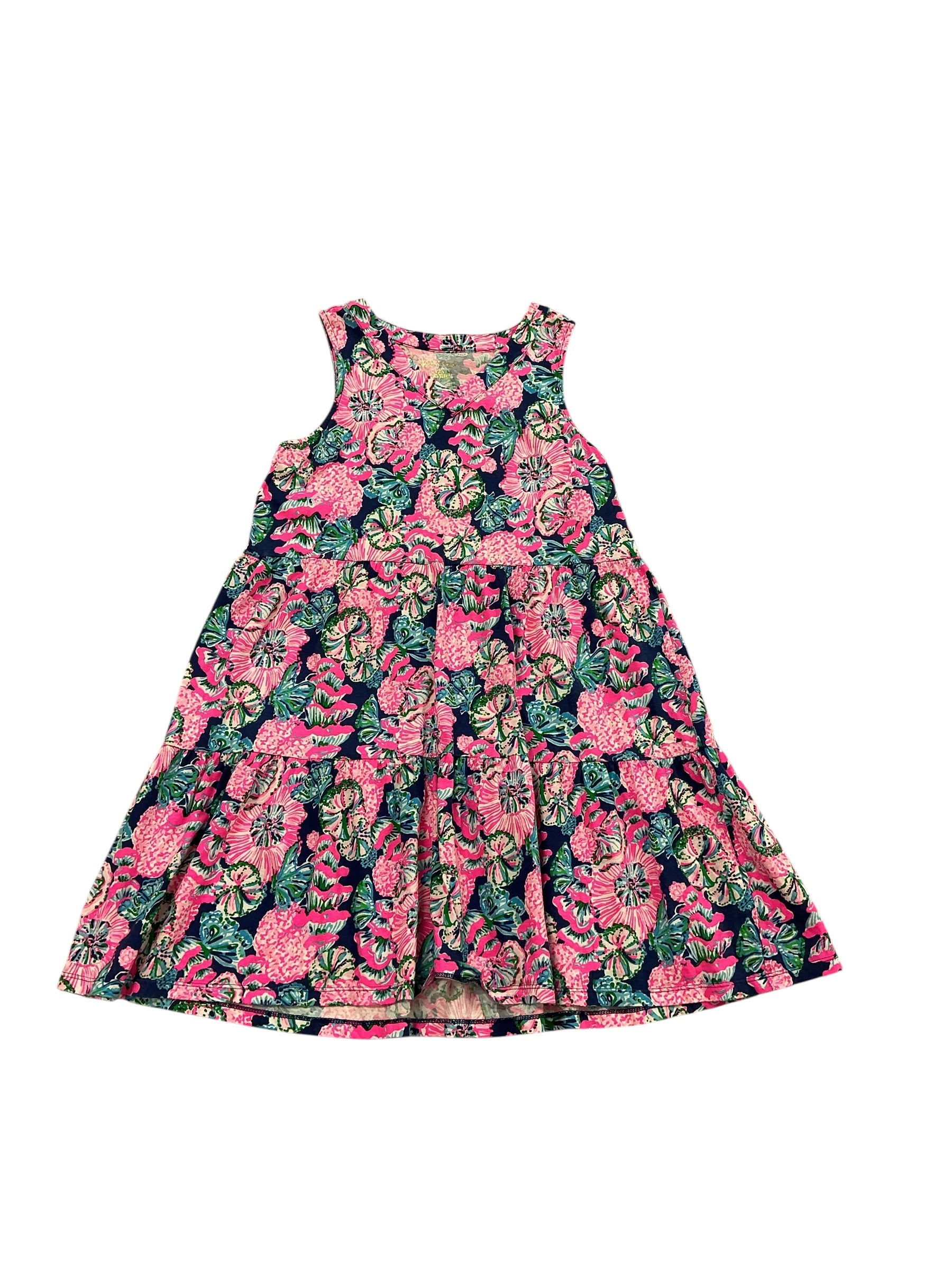 Lilly Pulitzer - Mini Lorina Dress - Navy Shroom With A View - Girls Size XL