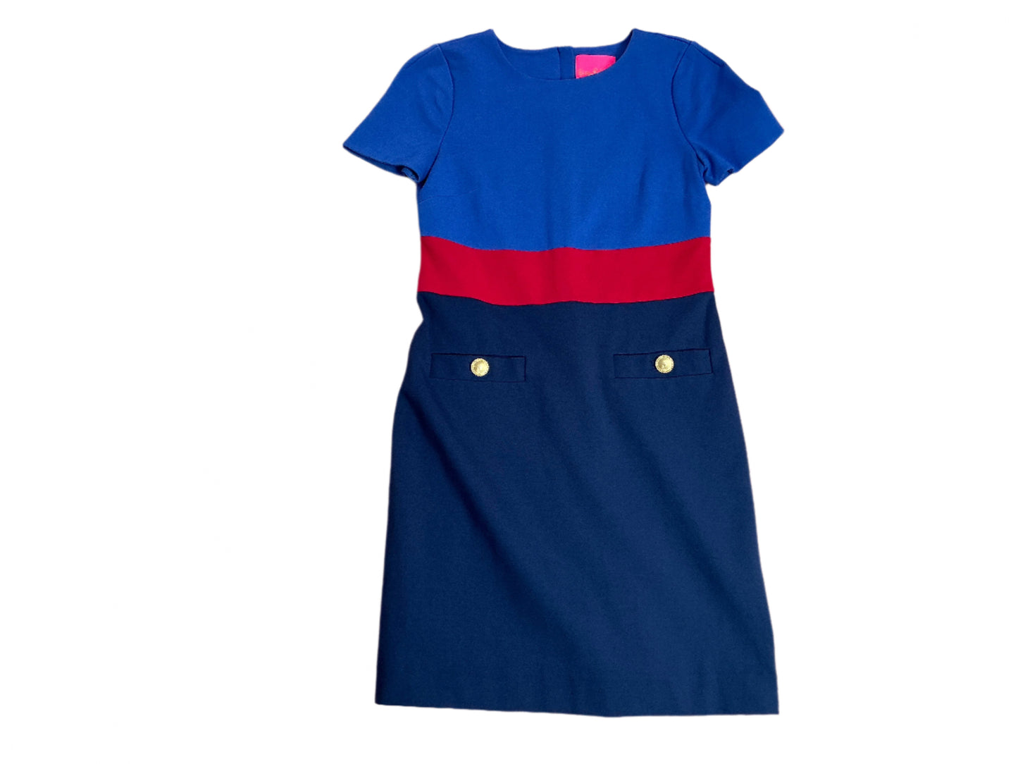 Lilly Pulitzer Emmerson Short Sleeve Dress - Alba Blue Tricolor Colorblocked - Size 0