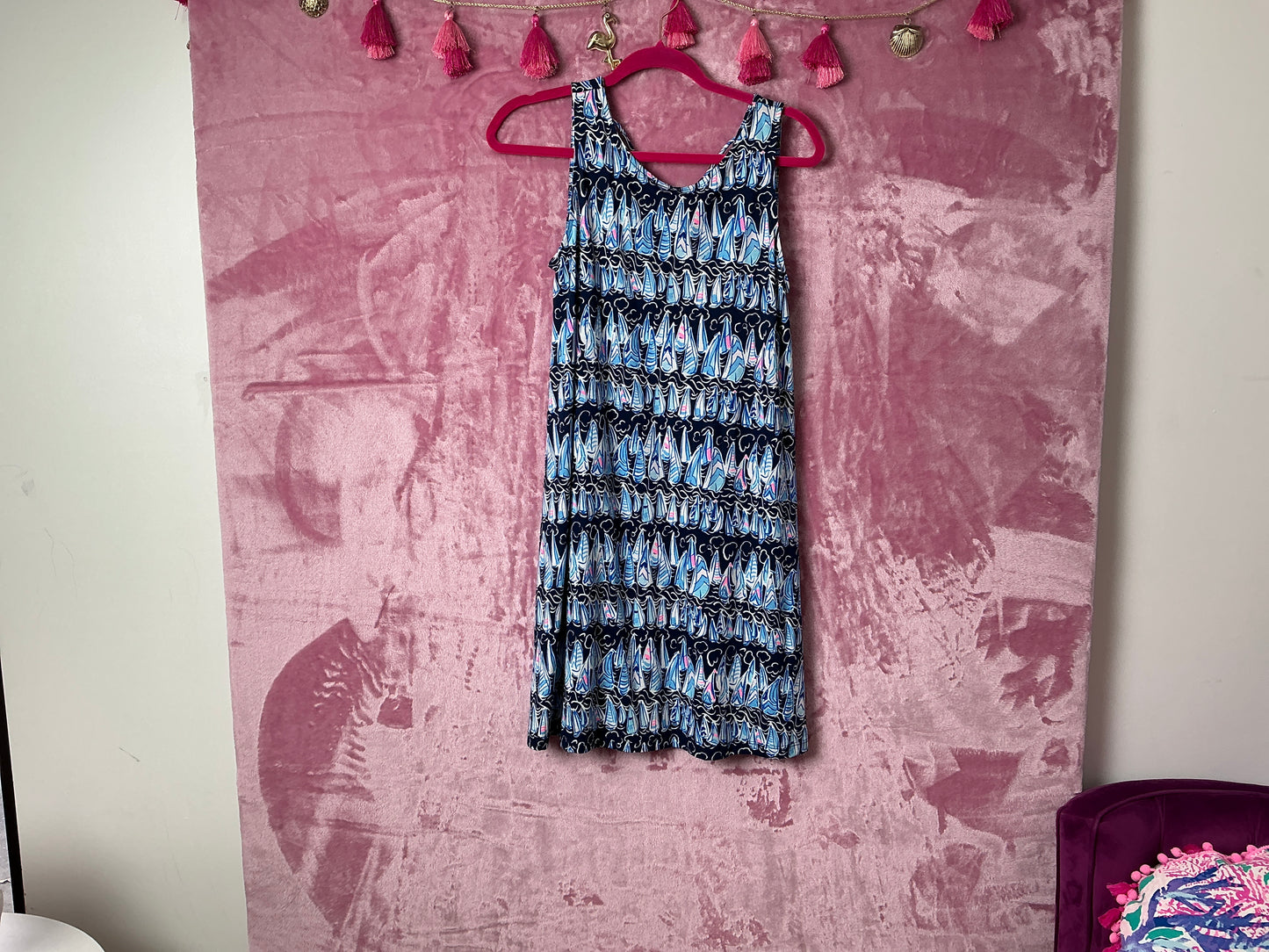 Lilly Pulitzer NWT Kristen Dress Low Tide Navy Sails And Stripes - Size XS