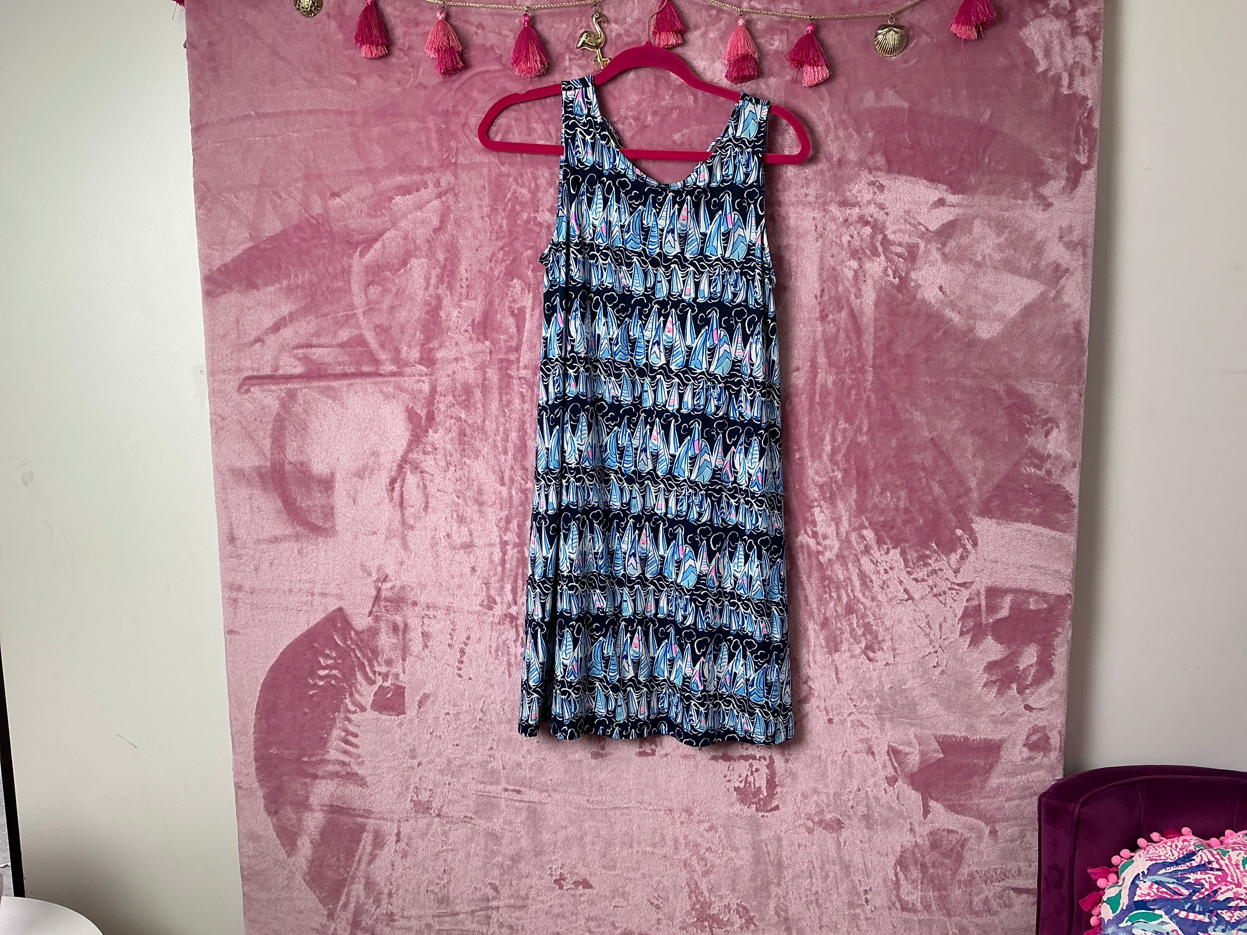 Lilly Pulitzer NWT Kristen Dress Low Tide Navy Sails And Stripes - Size XS