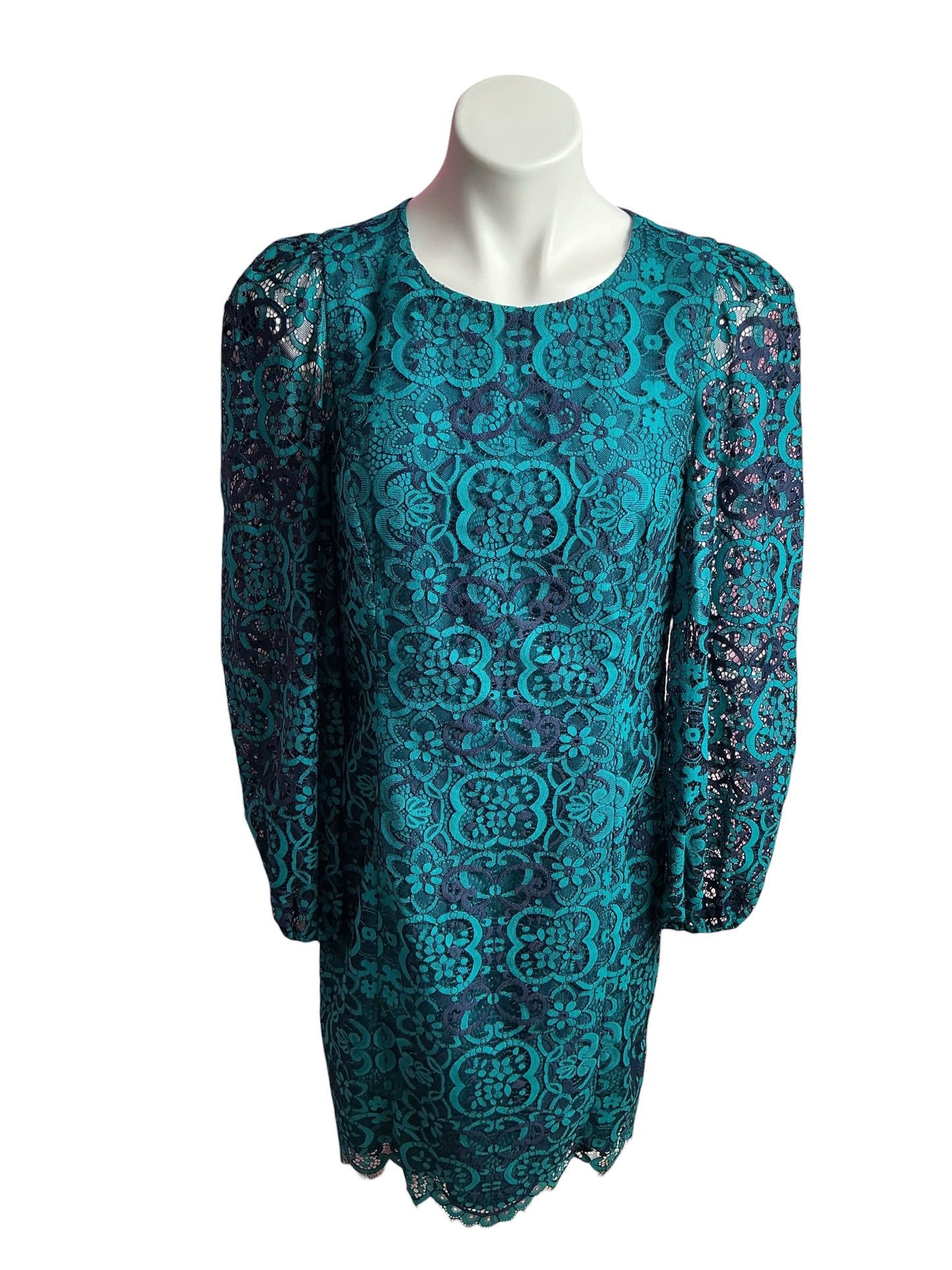 Lilly Pulitzer- Georgi Lace Dress Valencia Teal Two Tone Carnival Lace Size 10