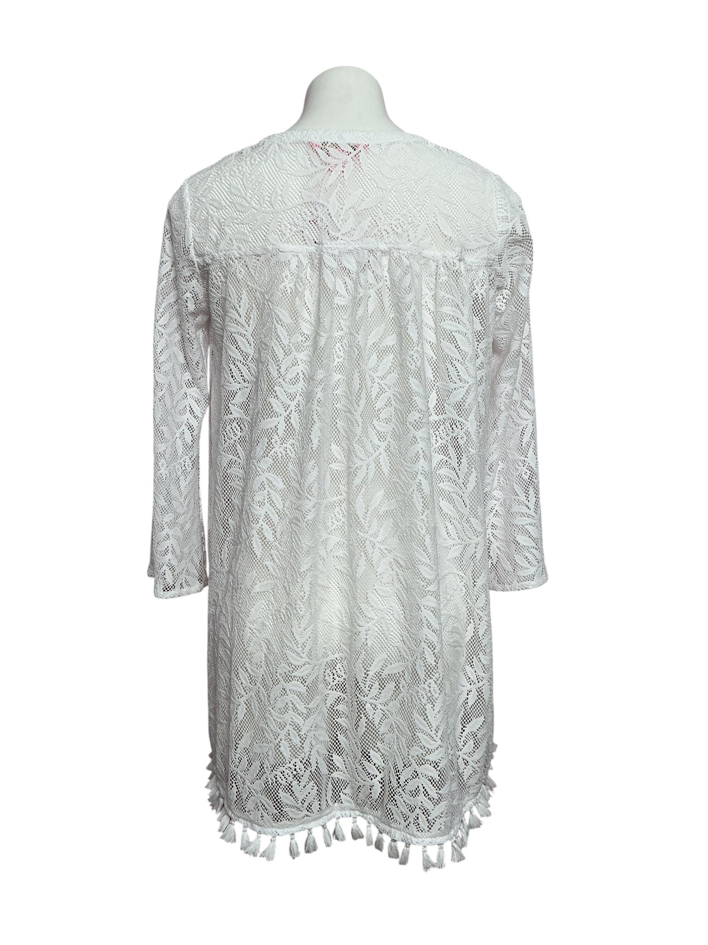 Lilly Pulitzer Kizzy Lace Cover Up Tunic Resort White, Swirl Leaf Lilly Size XS