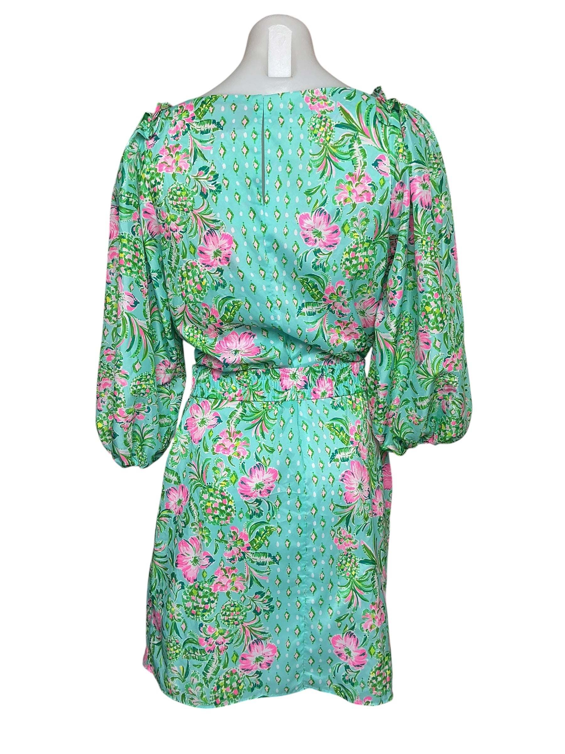Lilly Pulitzer NWT Barbara Sleeved Dress - Surf Blue Oh Diamond Girl Engineered - Size S