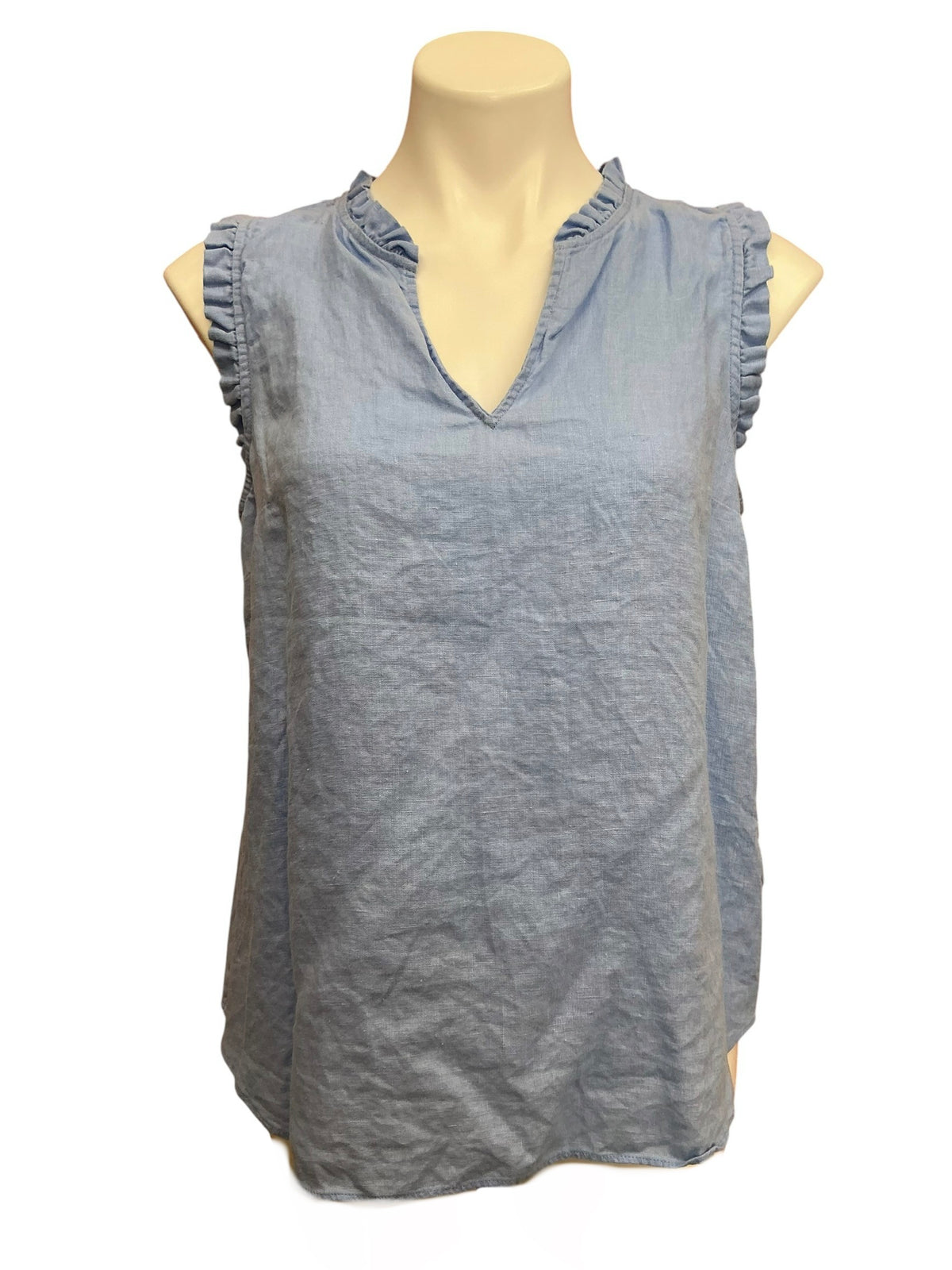 Lilly Pulitzer Kavalla Sleeveless Ruffle Top Capri Blue - Size M