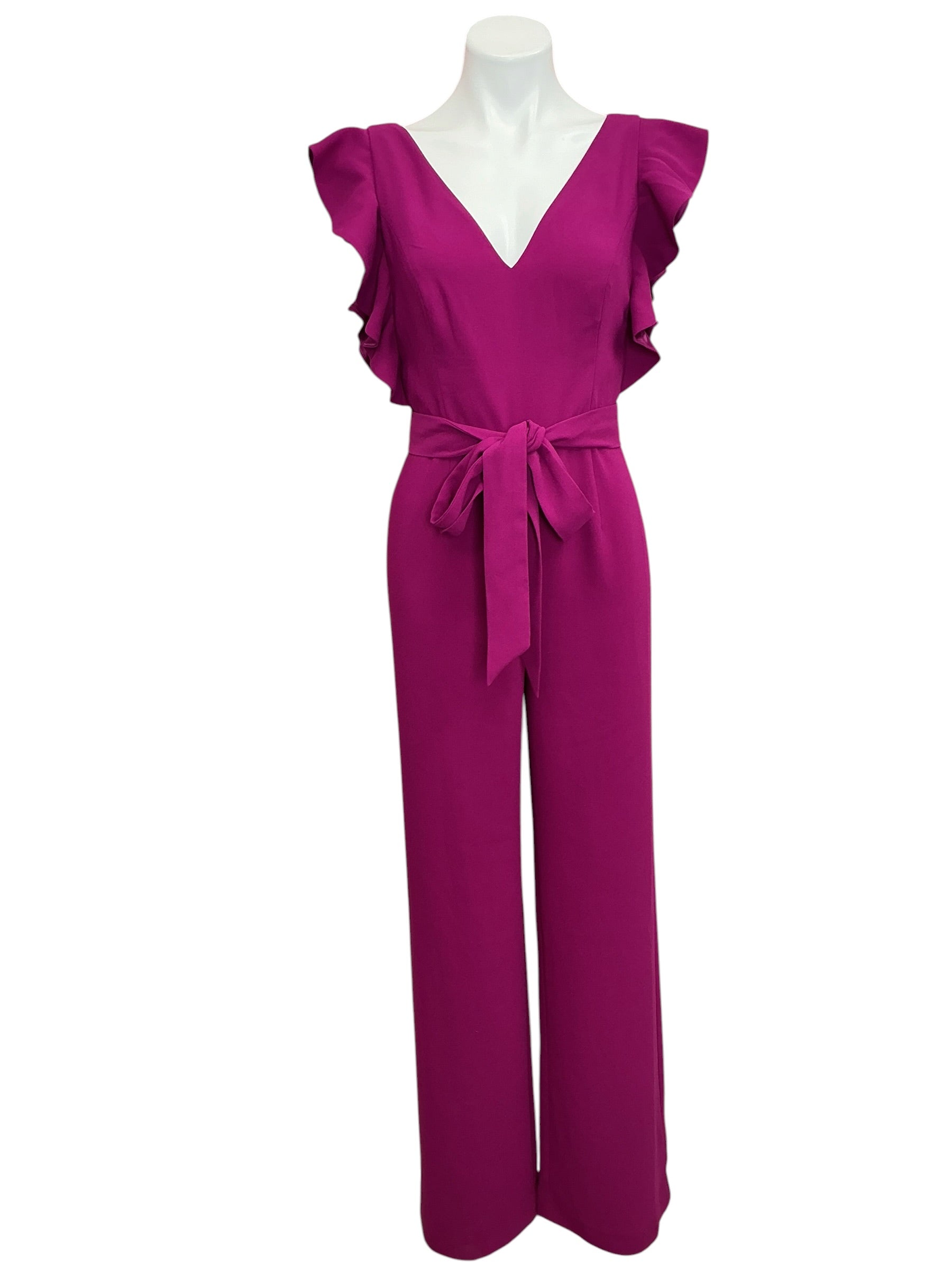 Lilly Pulitzer Kallie Ruffle Jumpsuit Bordeaux Berry - Size 2
